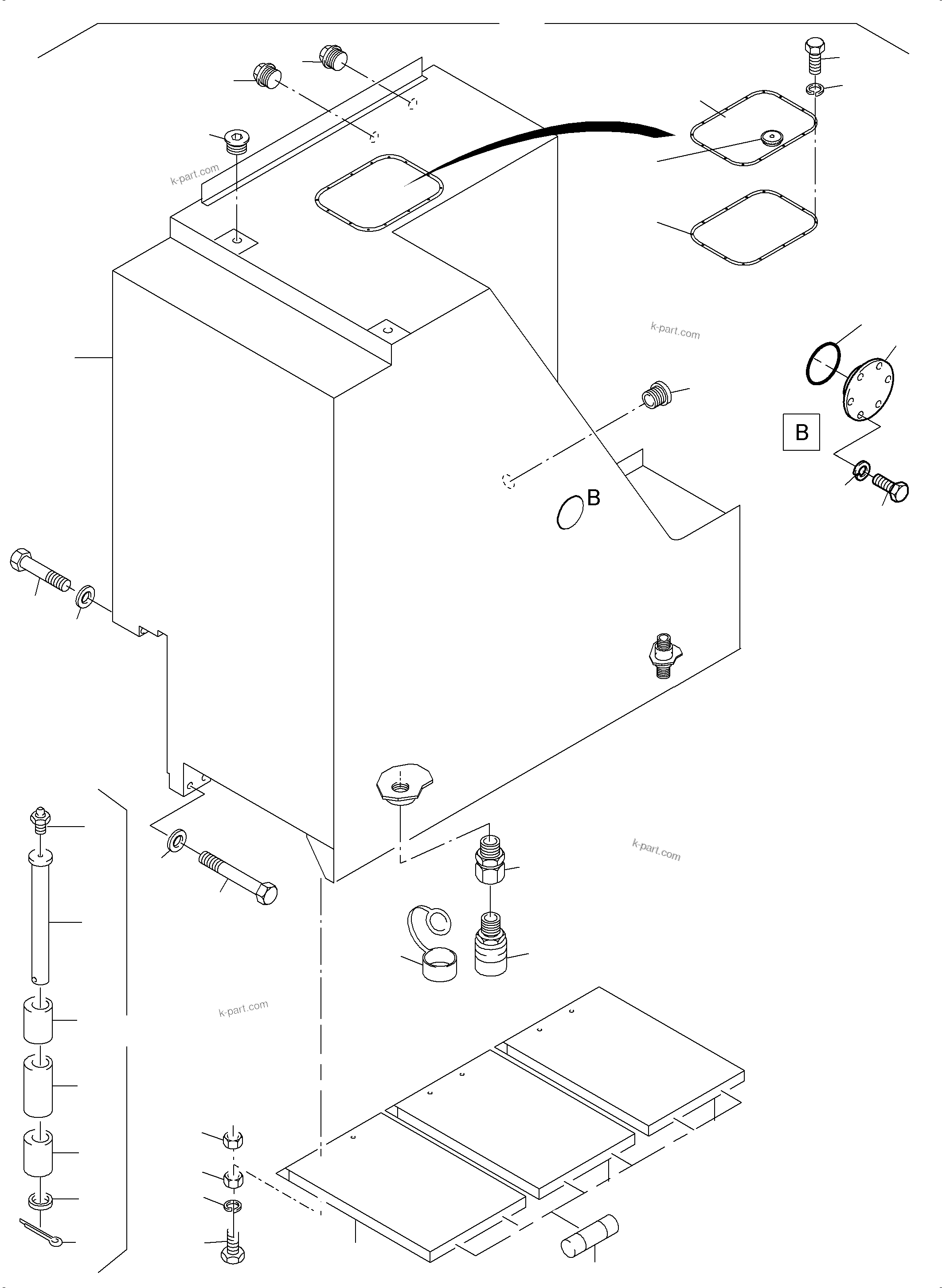 Komatsu parts book diagram for PC3000-6 S/N 46247: FUEL TANK