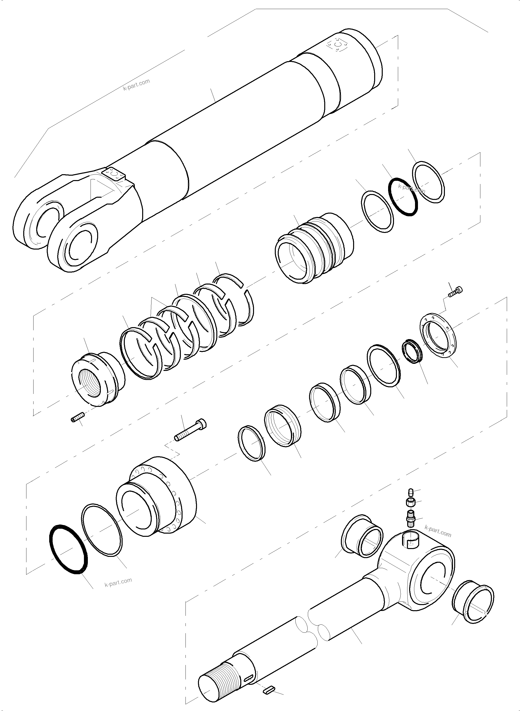 Komatsu parts book diagram for PC3000-6 S/N 46247: HYDRAULIC CYLINDER