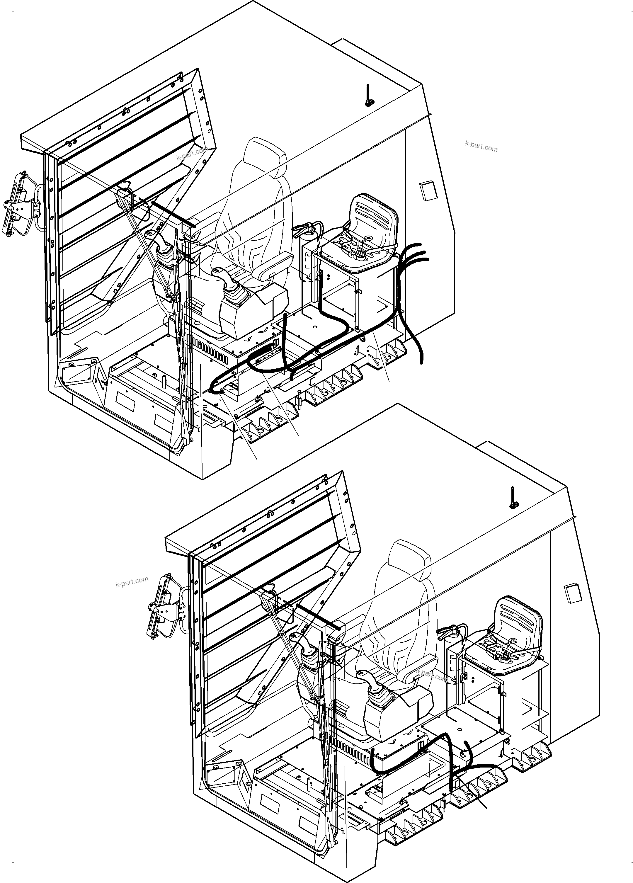 Komatsu parts book diagram for PC3000-6 S/N 46247: CABIN-HARNESS-ELECTRIC