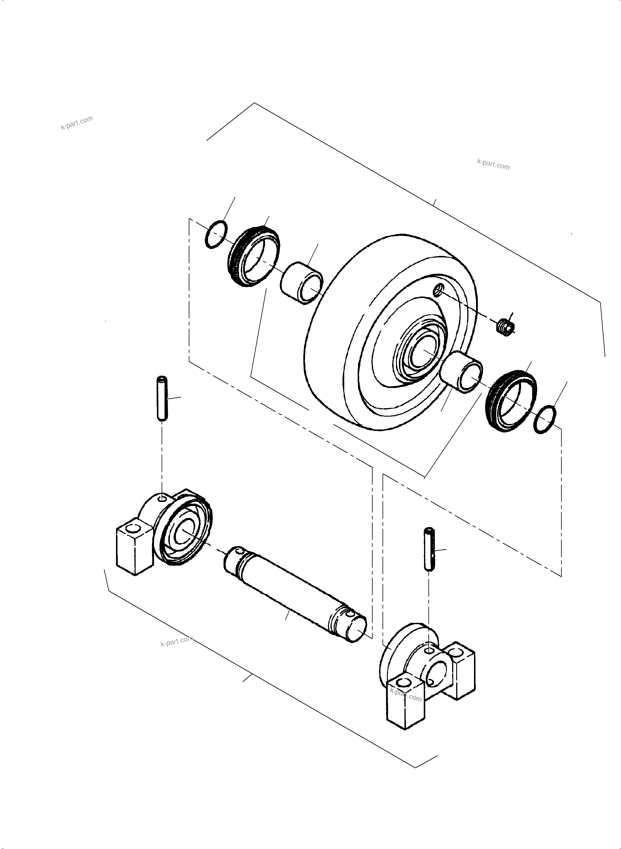 Komatsu parts book diagram for PC3000-6 S/N 46247: TOP ROLLER