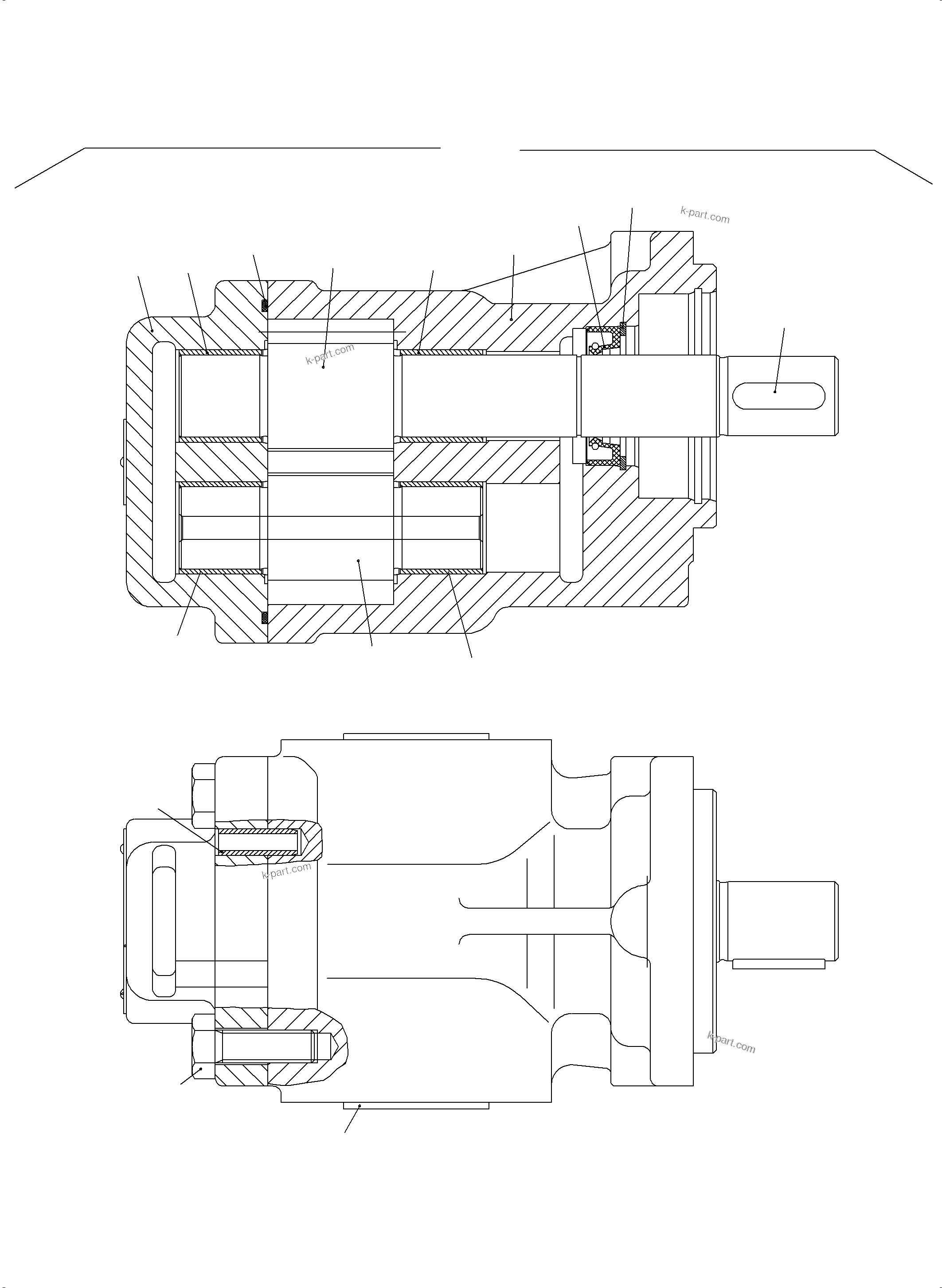 Komatsu parts book diagram for PC3000-6 S/N 46247: GEAR PUMP UNIT