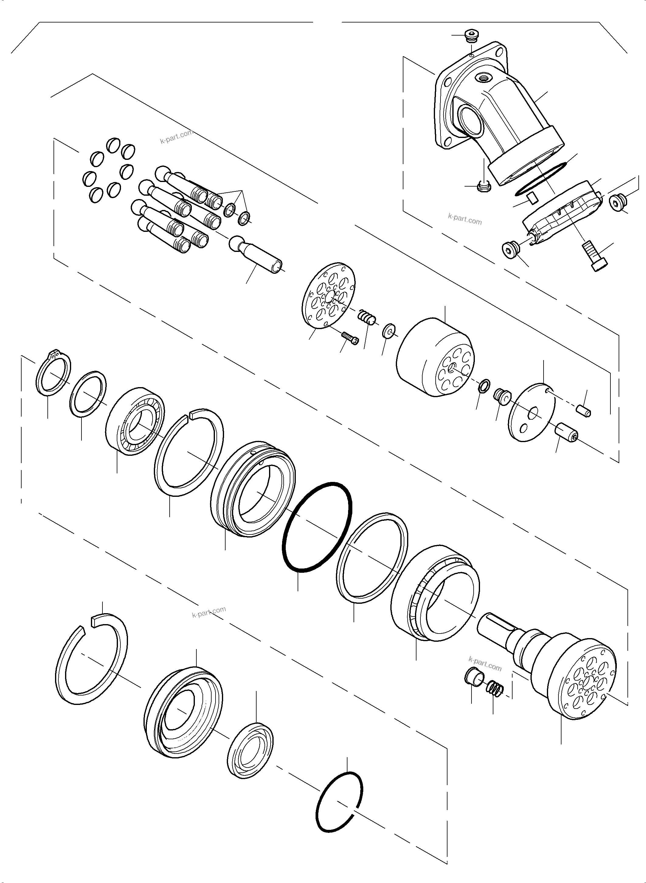 Komatsu parts book diagram for PC3000-6 S/N 46252: HYDRAULIC MOTOR