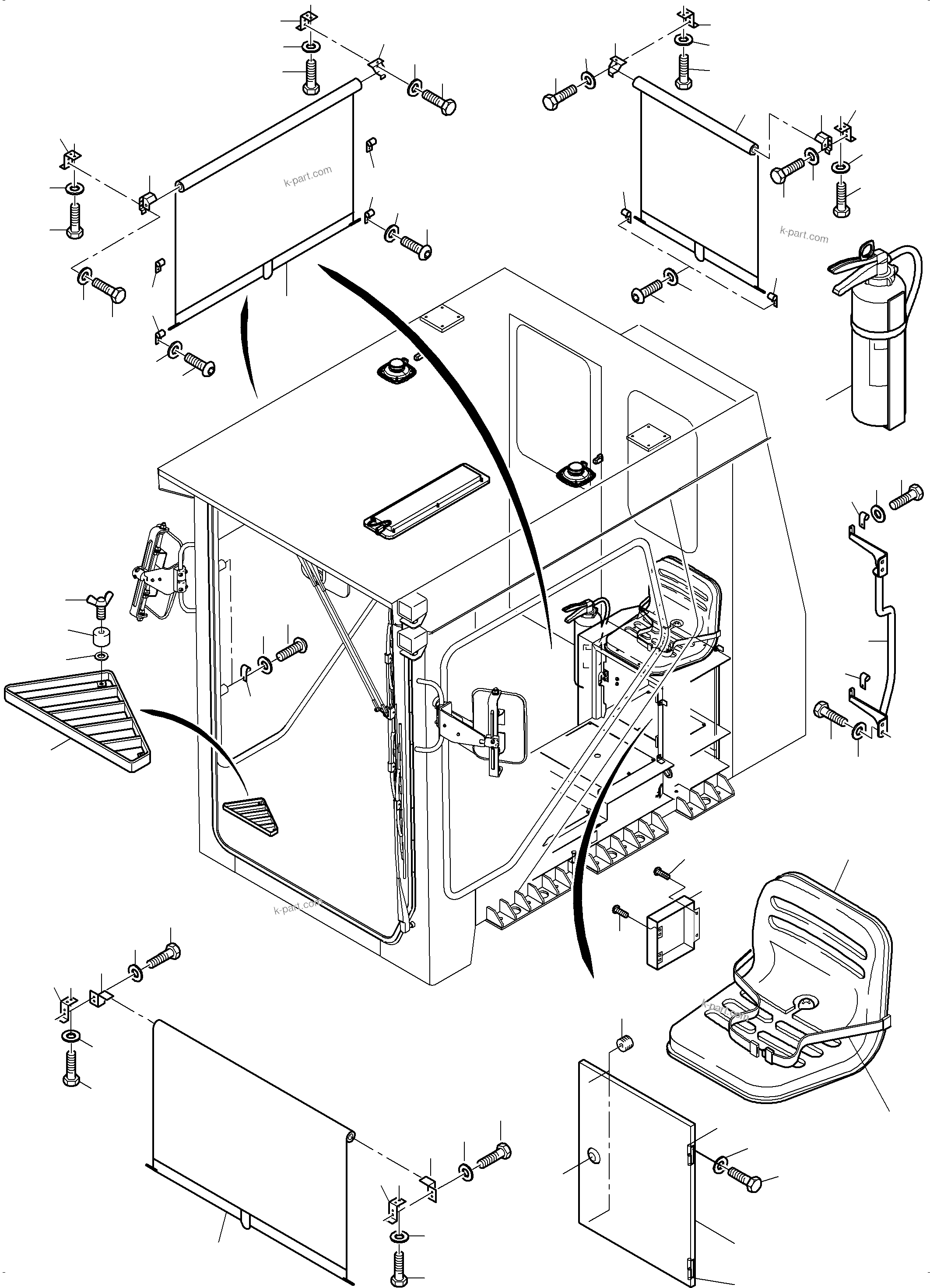Komatsu parts book diagram for PC3000-6 S/N 46252: OPERATOR'S CAB