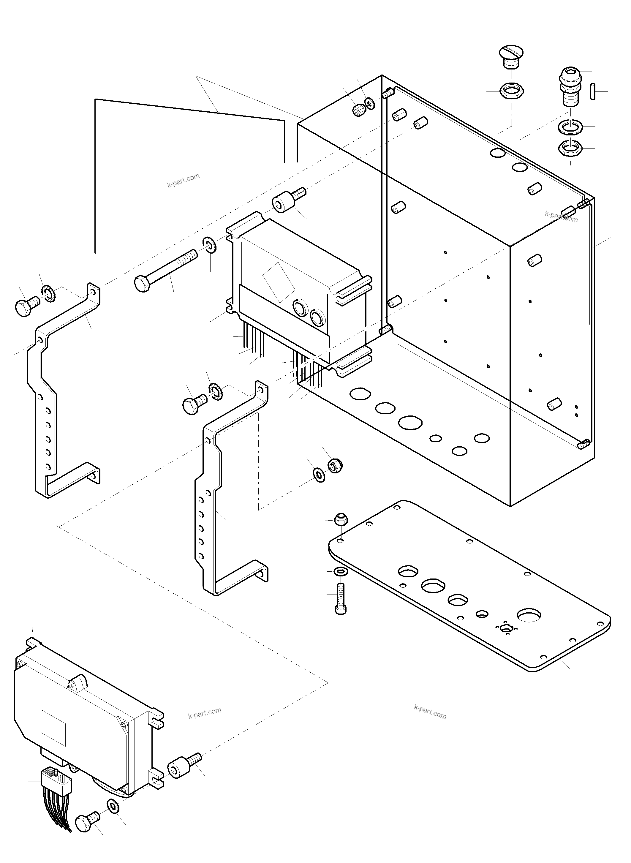Komatsu parts book diagram for PC3000-6 S/N 46252: TERMINALBOX KOMTRAX