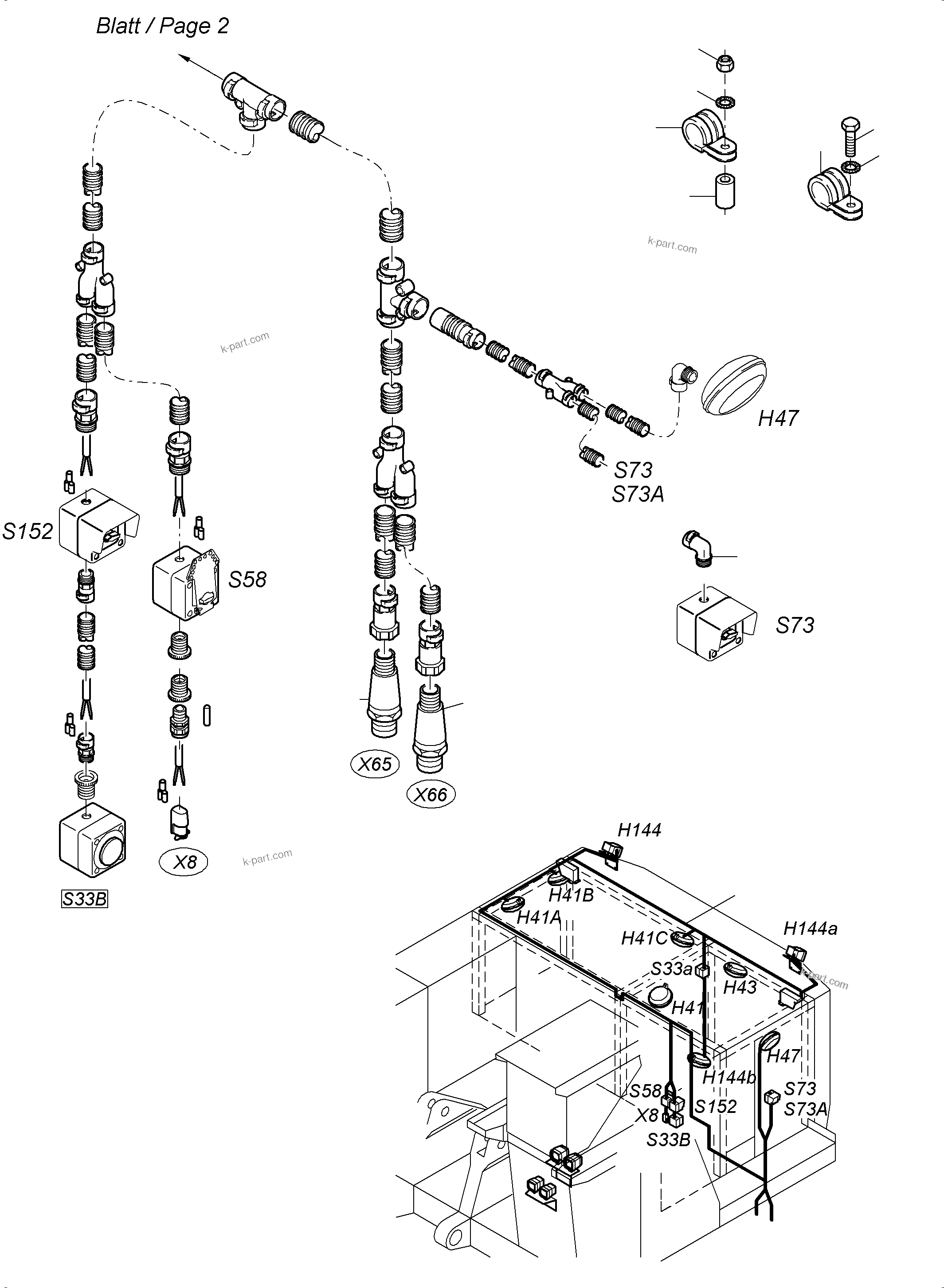 Komatsu parts book diagram for PC3000-6 S/N 46252: LIGHTING EQUIPMENT