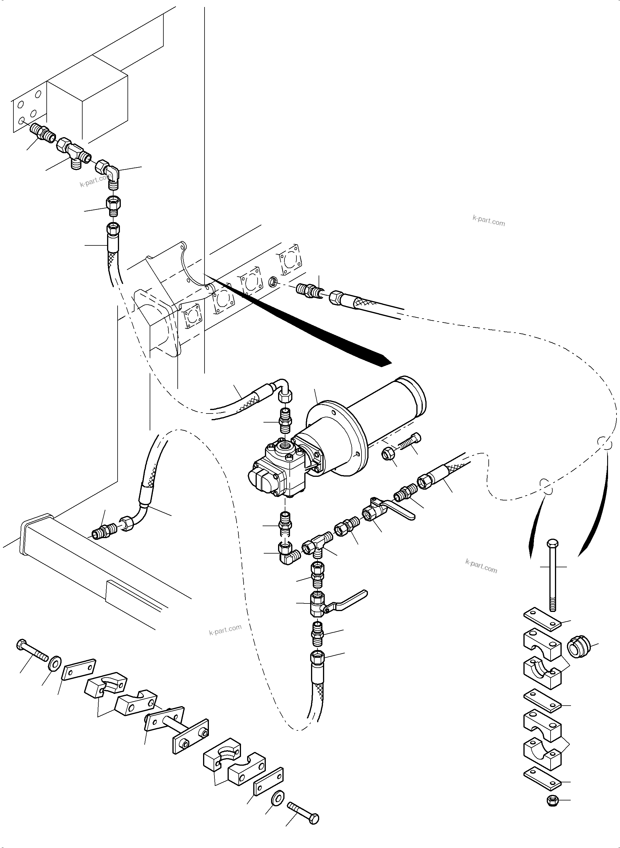 Komatsu parts book diagram for PC3000-6 S/N 46252: TRANSFUSING PUMP ARR.
