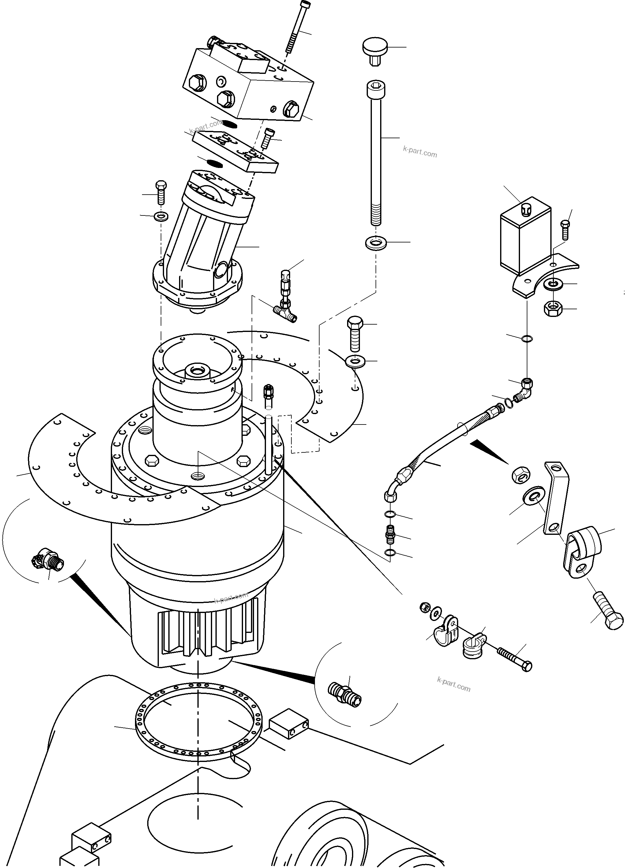 Komatsu parts book diagram for PC3000-6 S/N 46252: SLEW GEAR ARRANGEMENT