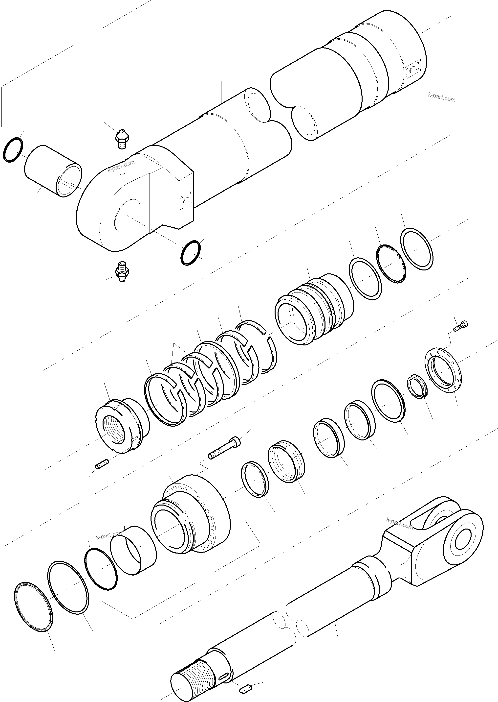 Komatsu parts book diagram for PC3000-6 S/N 46252: HYDRAULIC CYLINDER