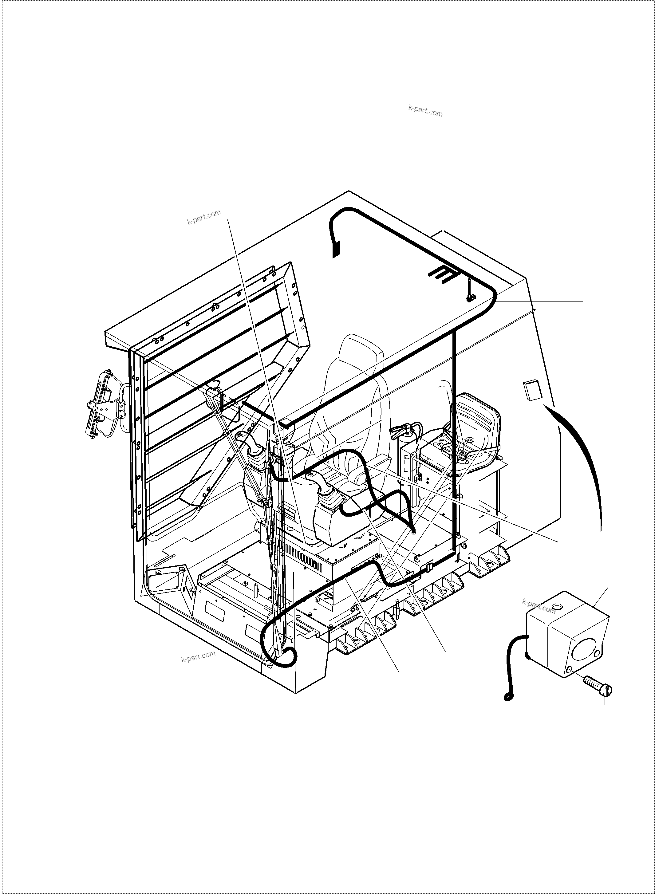 Komatsu parts book diagram for PC3000-6 S/N 46252: CABIN-HARNESS-ELECTRIC