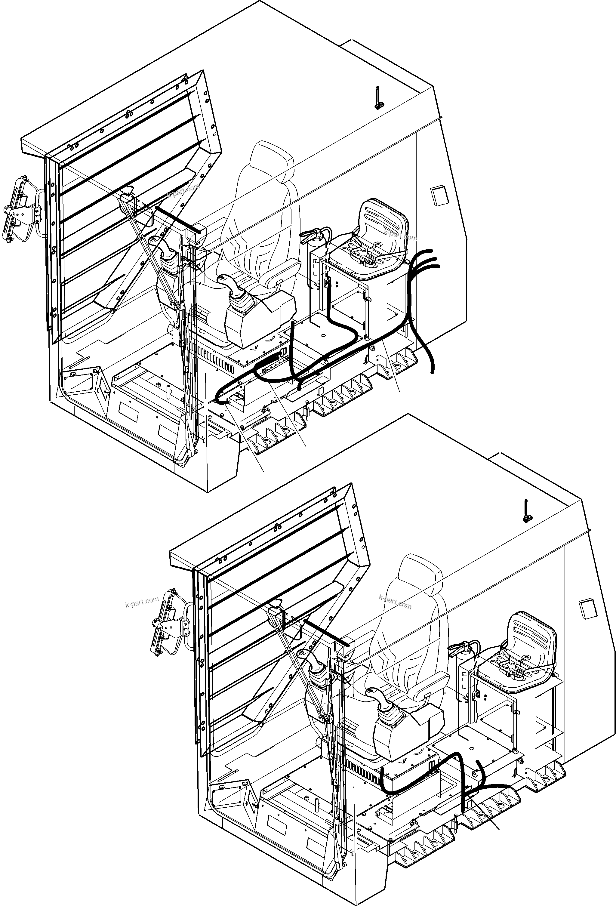 Komatsu parts book diagram for PC3000-6 S/N 46252: CABIN-HARNESS-ELECTRIC