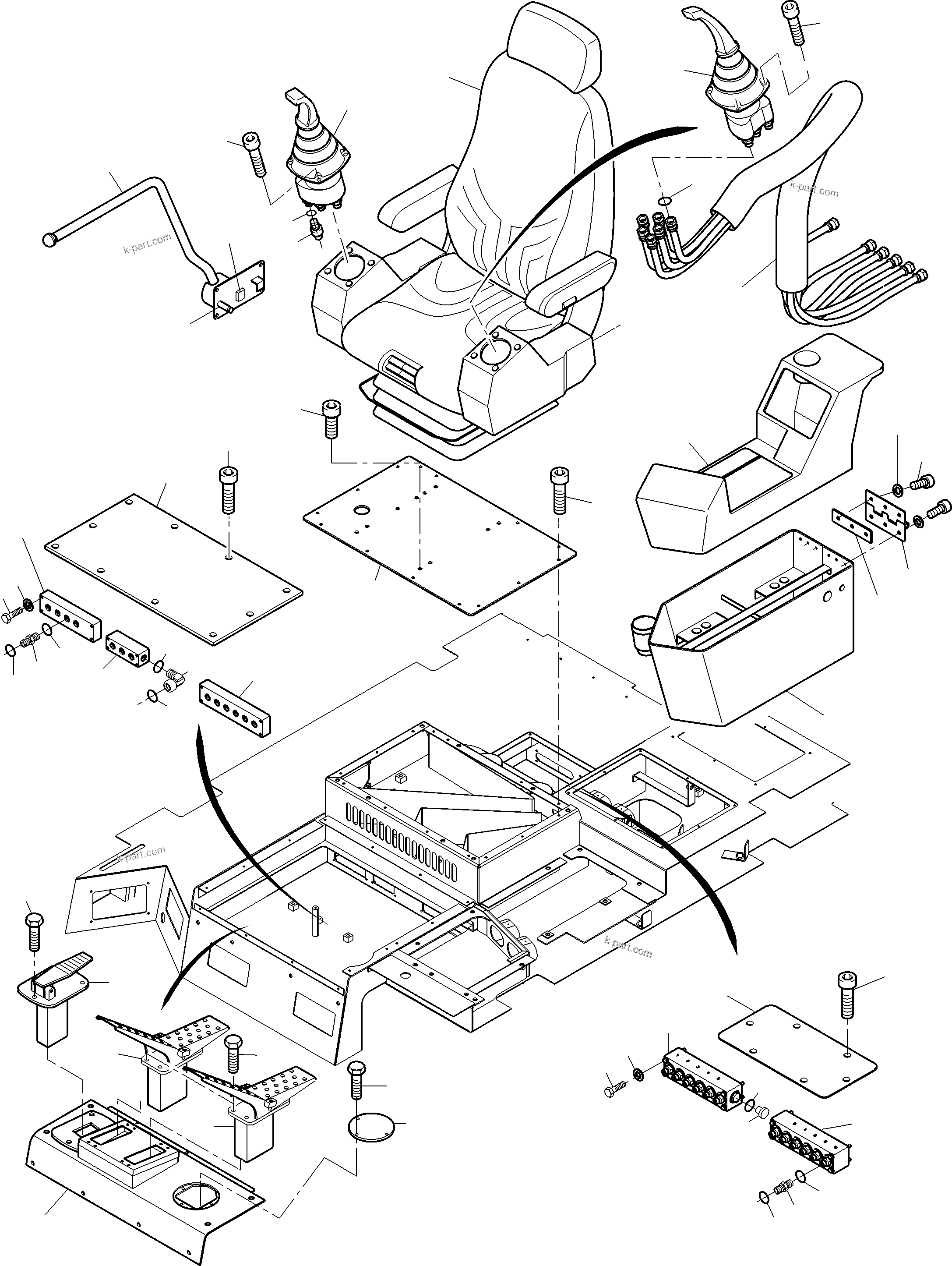 Komatsu parts book diagram for PC3000-6 S/N 46252: OPERATOR'S STAND