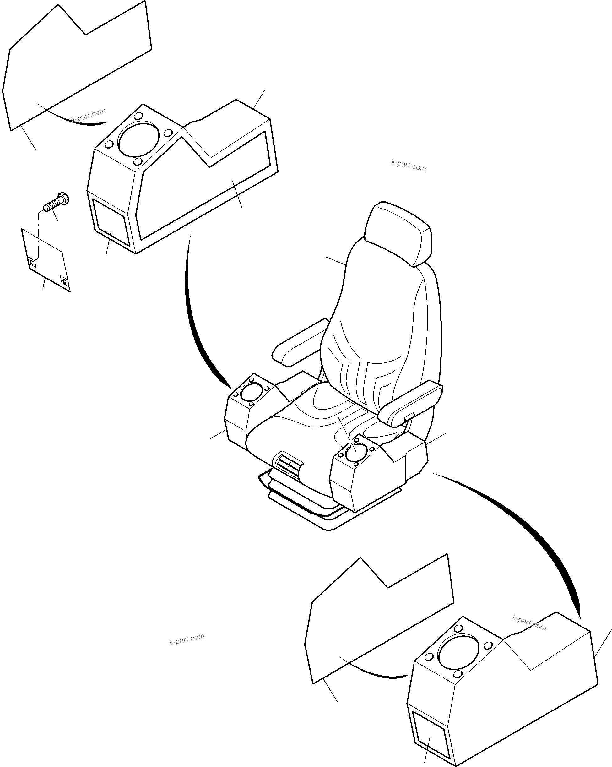 Komatsu parts book diagram for PC3000-6 S/N 46252: OPERATOR'S STAND
