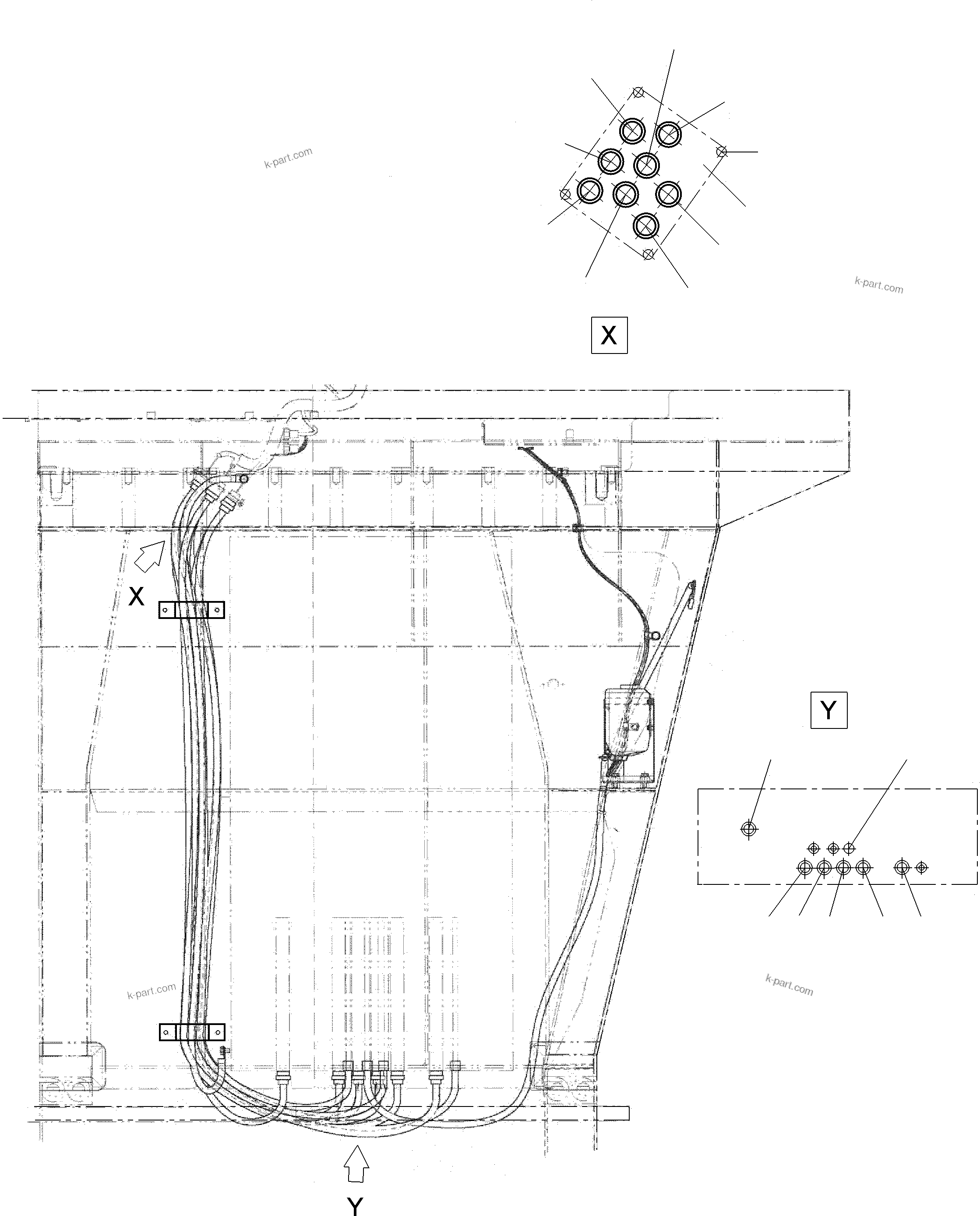 Komatsu parts book diagram for PC3000-6 S/N 46252: OPERATOR'S STAND