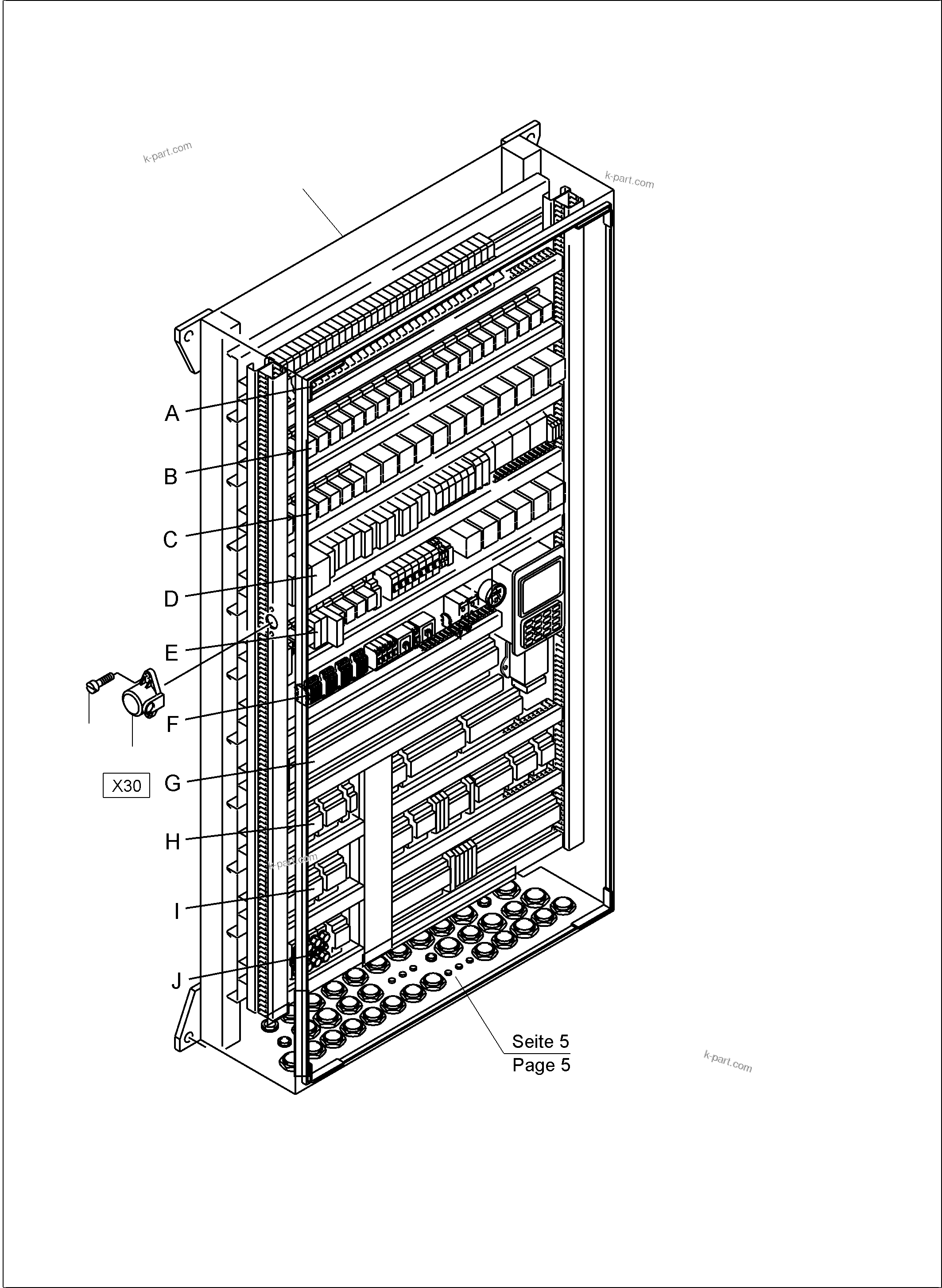 Komatsu parts book diagram for PC3000-6 S/N 46252: MAIN SWITCH BOX X2