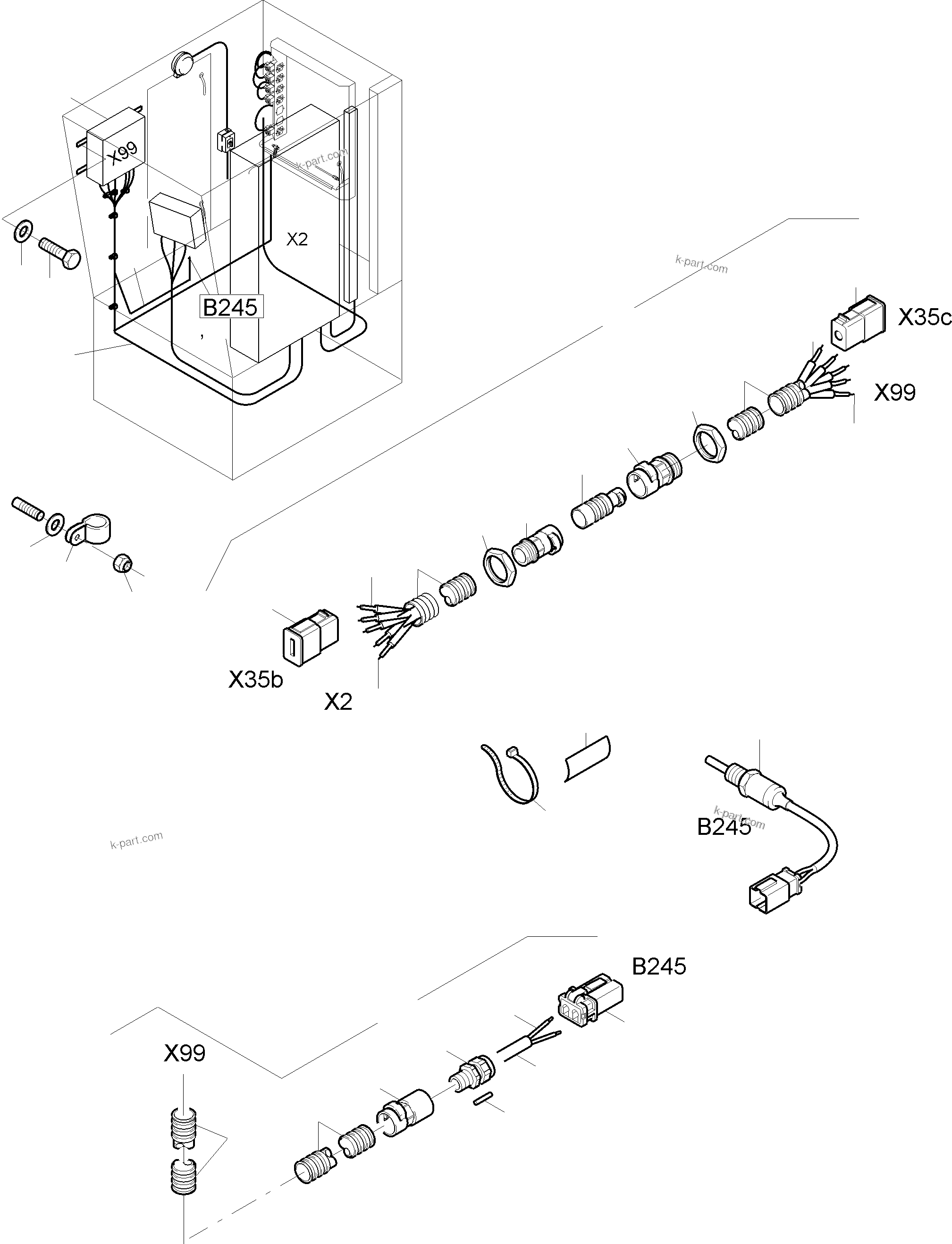 Komatsu parts book diagram for PC3000-6 S/N 46252: ELECTRIC - CAB SUPPORT (UMBAU)