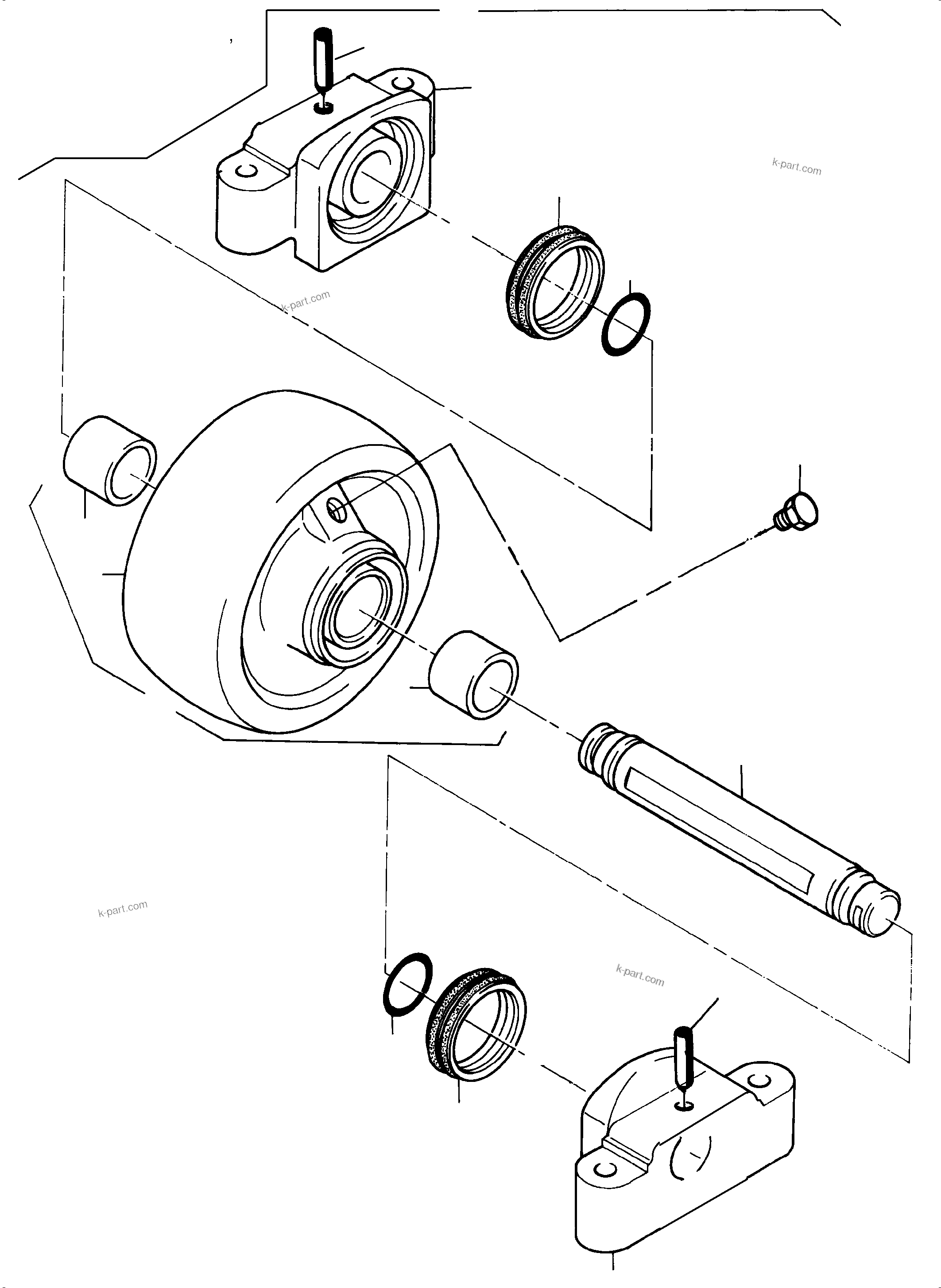 Komatsu parts book diagram for PC4000-6 S/N 58125: TOP ROLLER
