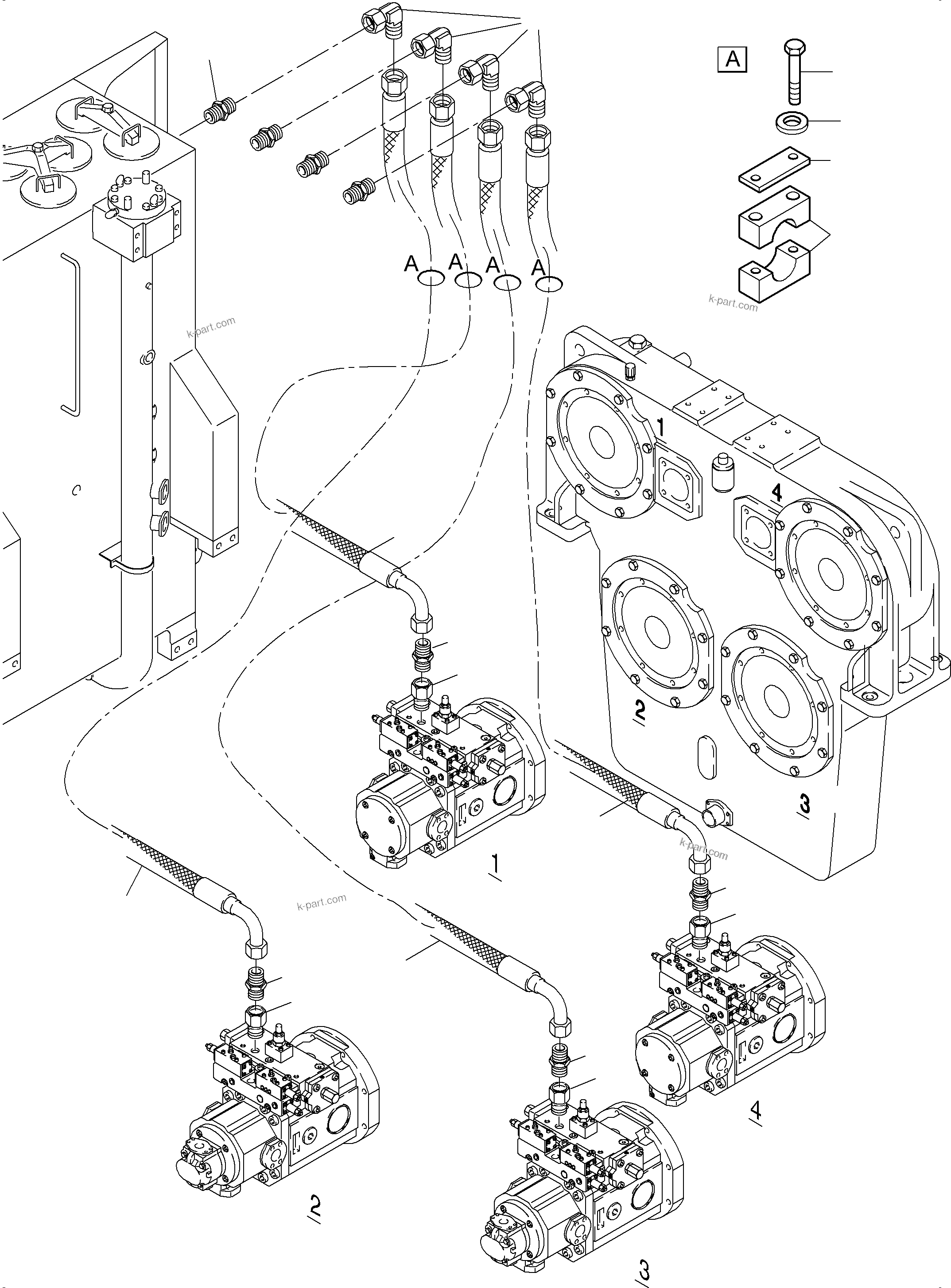 Komatsu parts book diagram for PC4000-6 S/N 58125: LOAD SENSING (R)