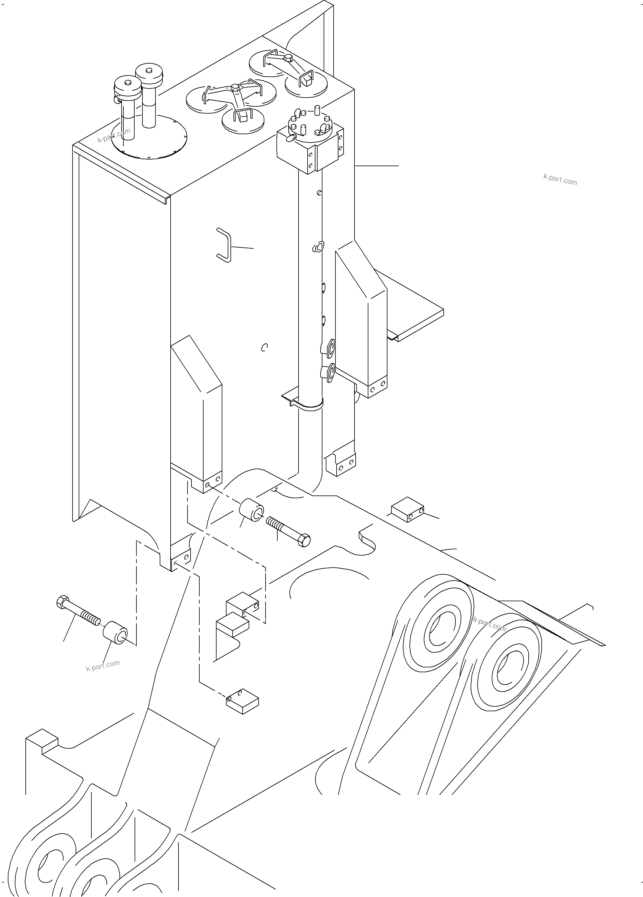 Komatsu parts book diagram for PC4000-6 S/N 58125: MAIN OIL TANK, MOUNTING