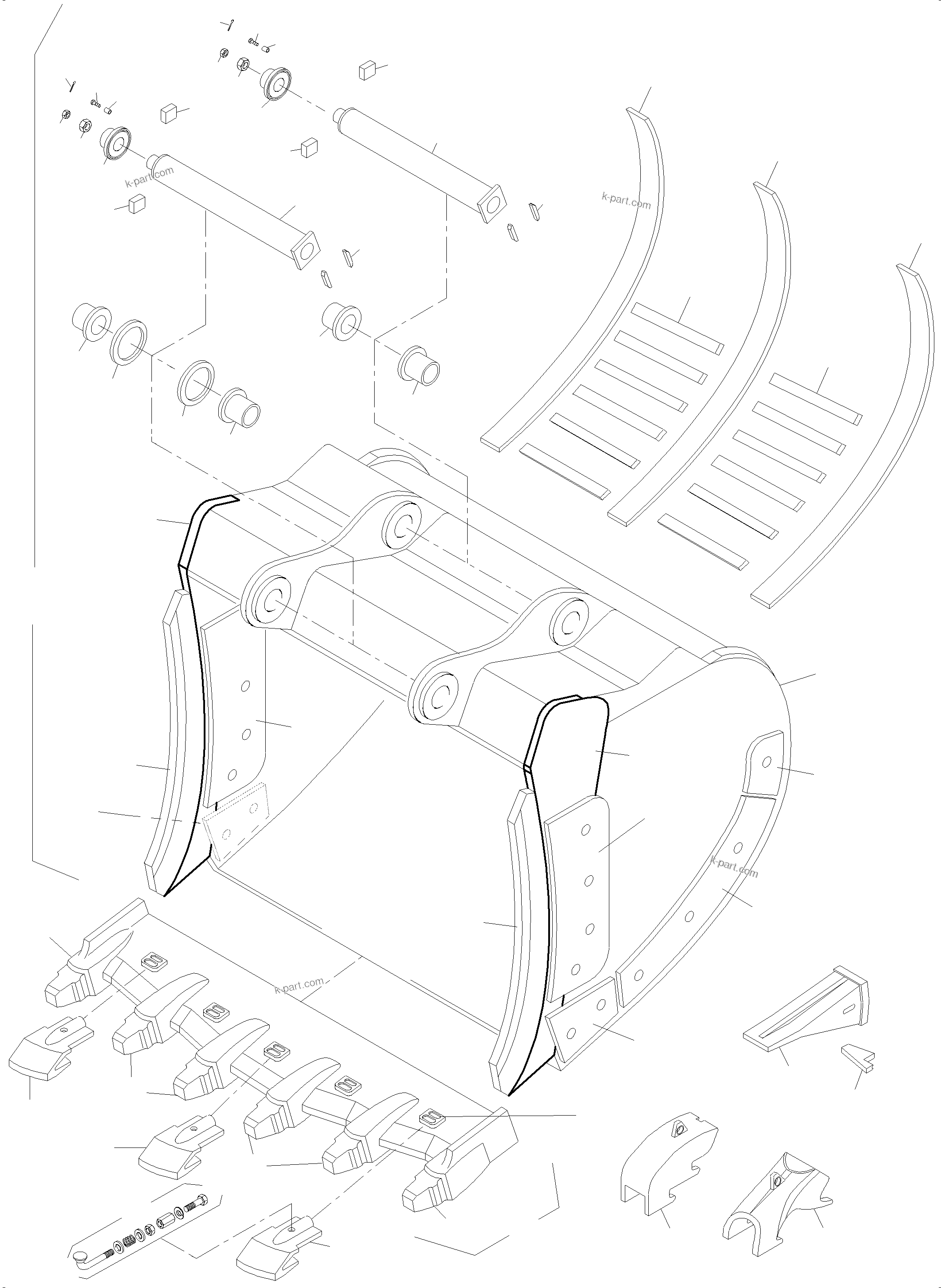 Komatsu parts book diagram for PC4000-6 S/N 58125: BACKHOE 22 CBM