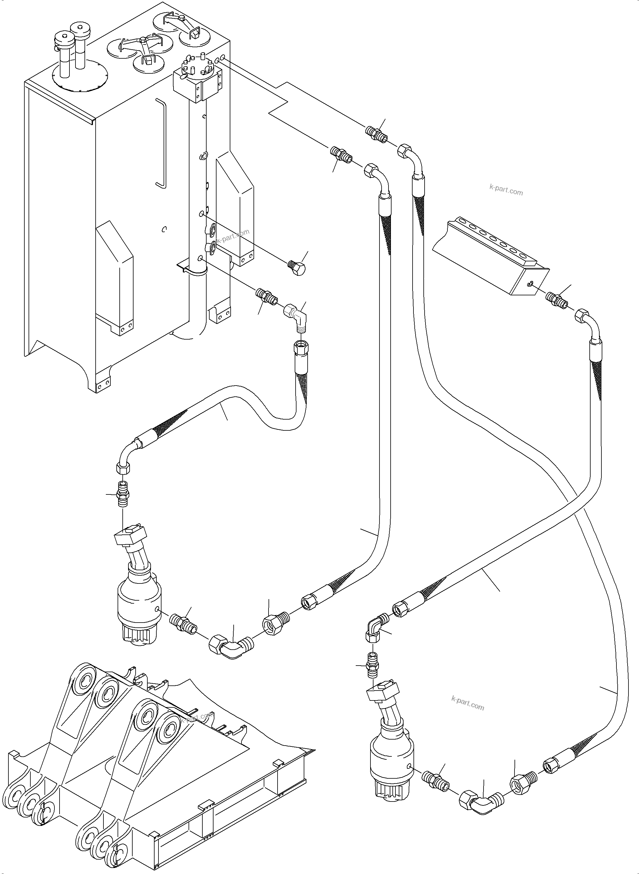 Komatsu parts book diagram for PC4000-6 S/N 58125: LINES SLEW GEAR