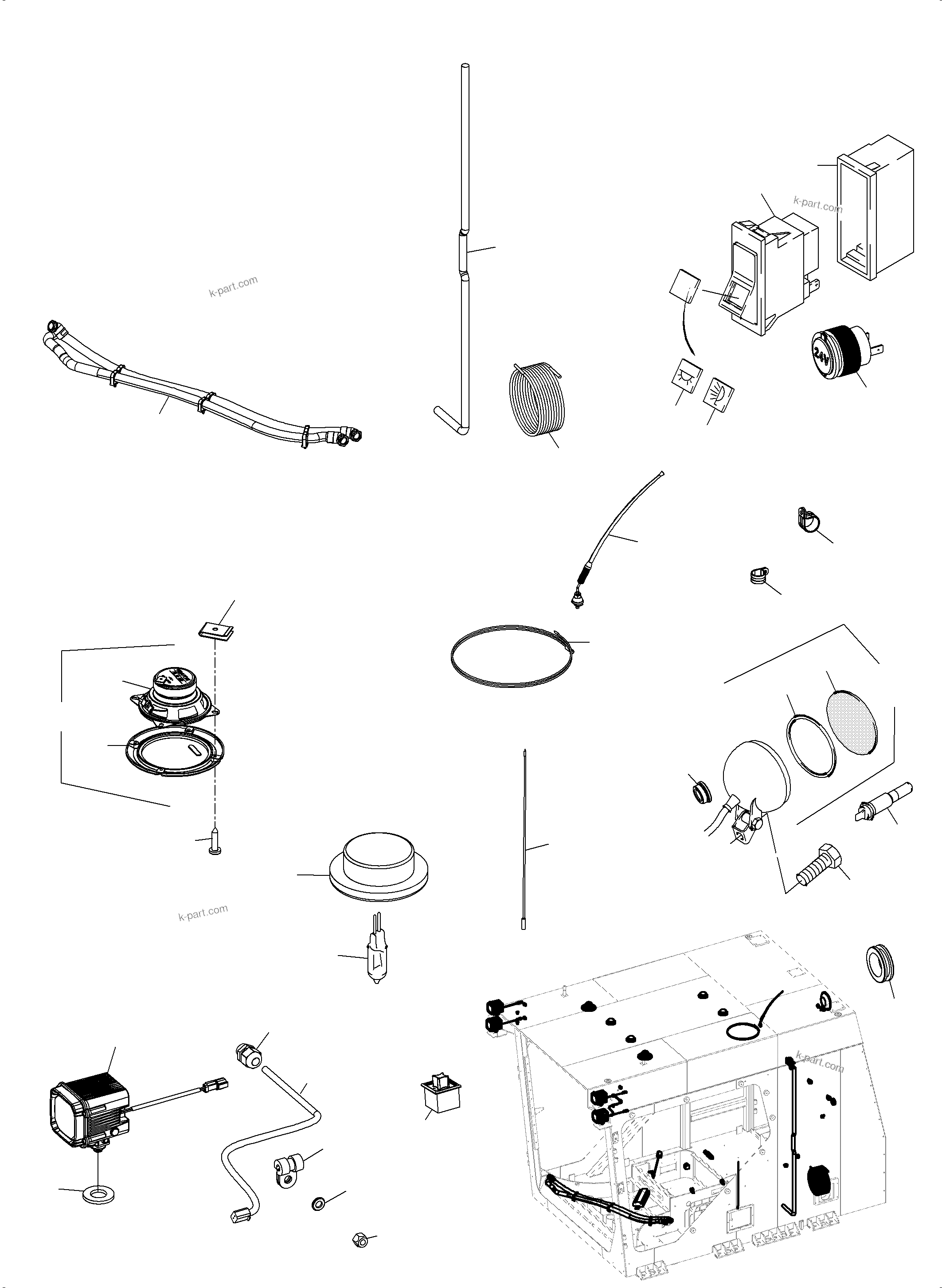 Komatsu parts book diagram for PC4000-6 S/N 58125: OPERATOR'S CAB PART 1