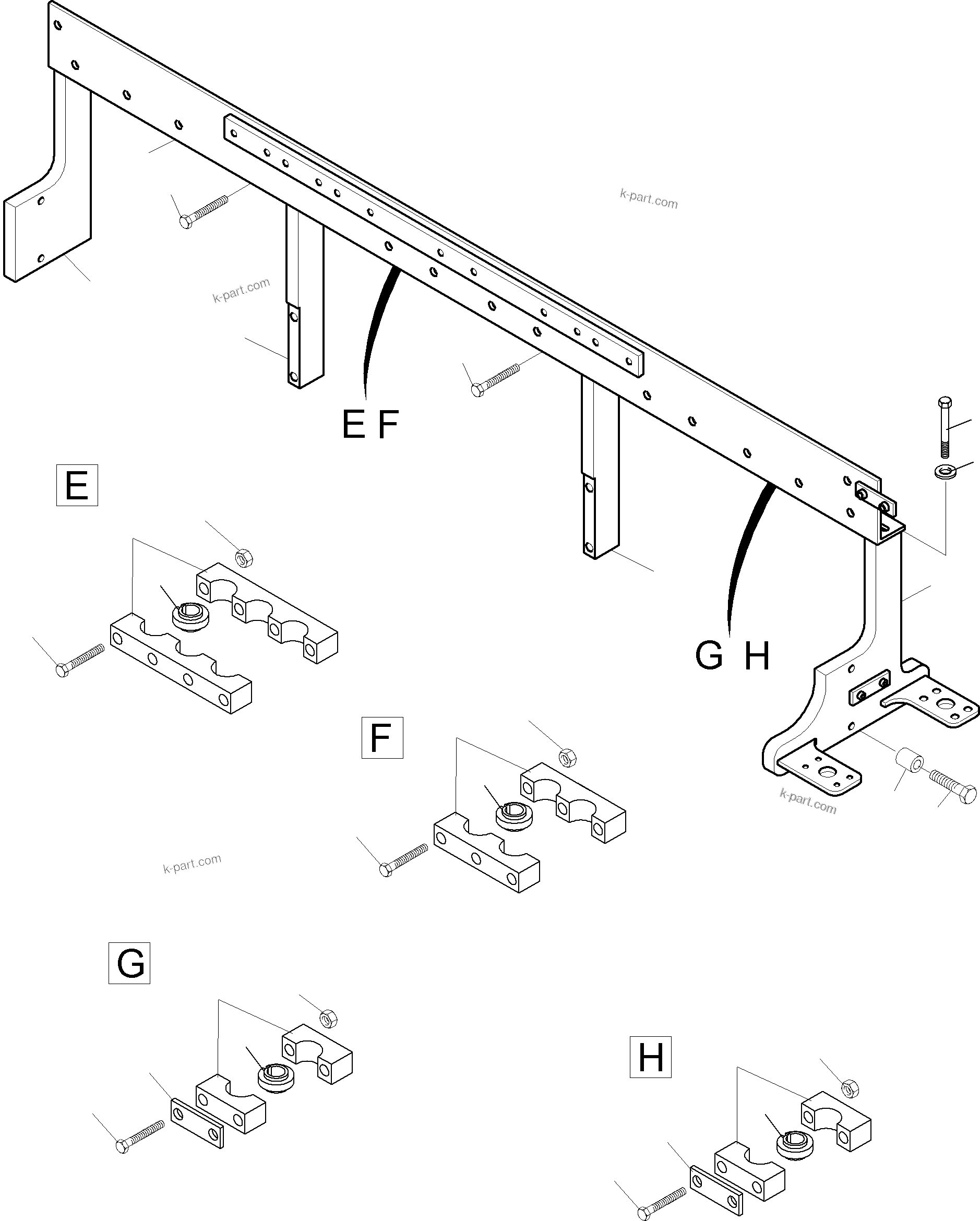 Komatsu parts book diagram for PC4000-6 S/N 58125: HOSES ASSY. - MANIFOLD- BOOM