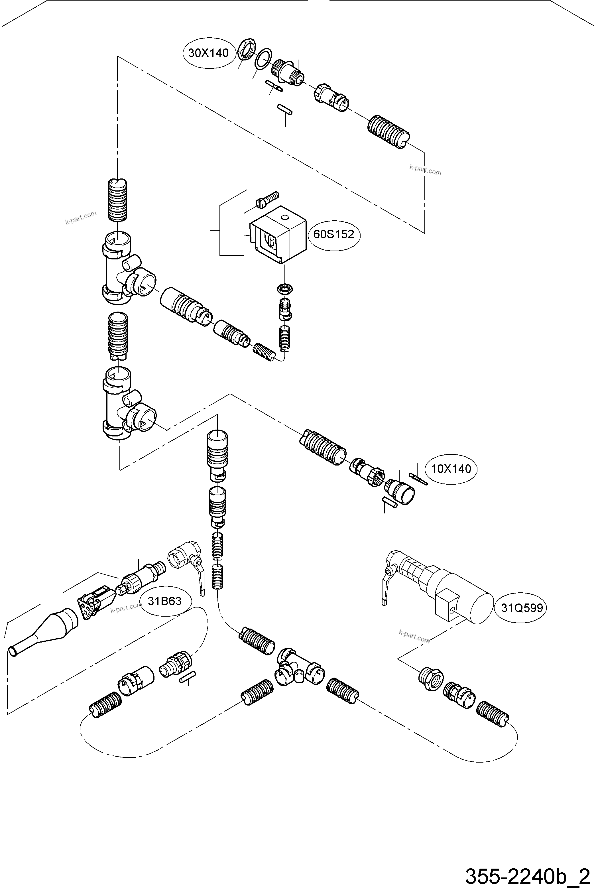 Komatsu parts book diagram for PC4000-6 S/N 58125: CABLES - TANK SENSOR