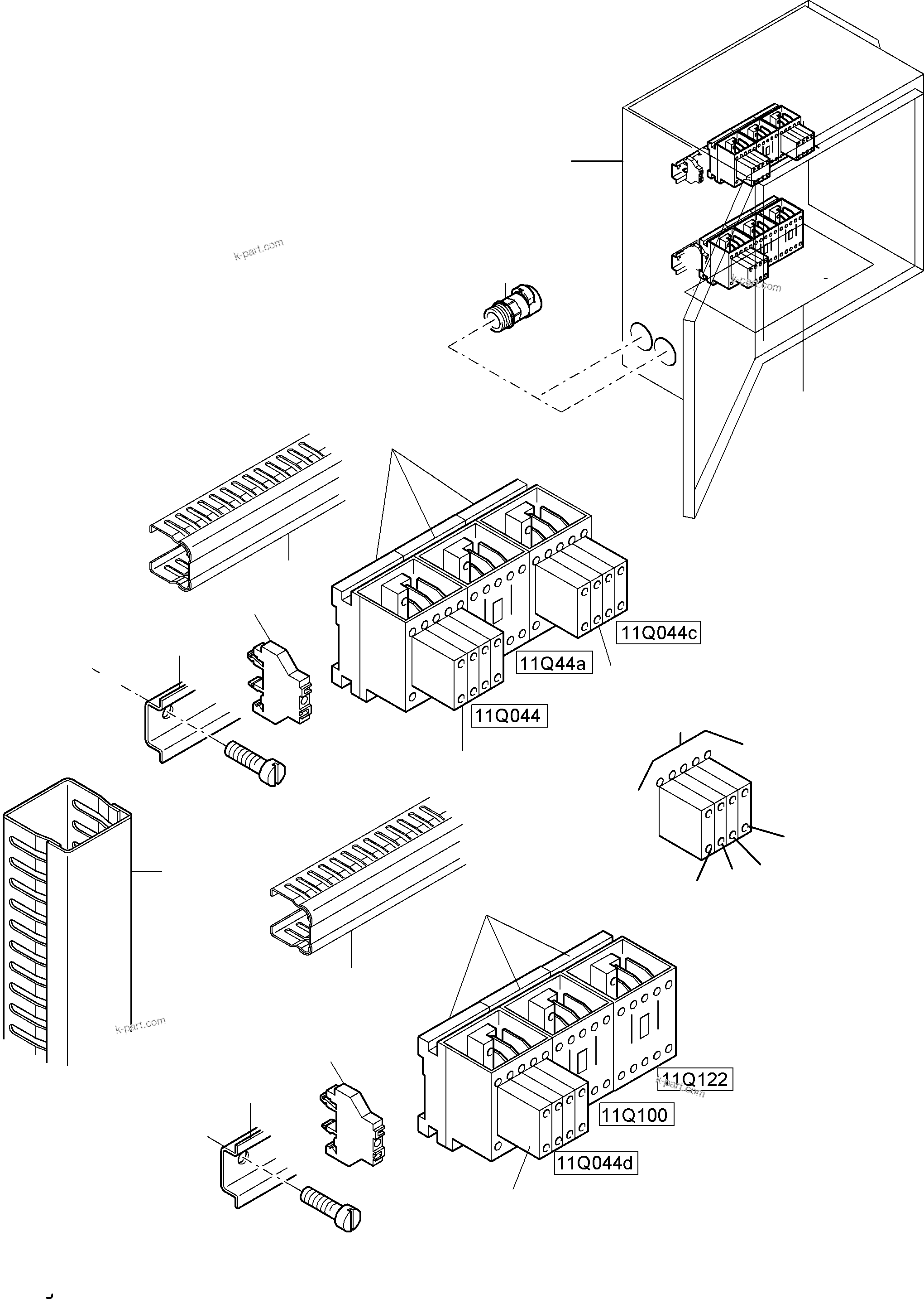 Komatsu parts book diagram for PC4000-6 S/N 58125: SWITCH CABINET ORT 10