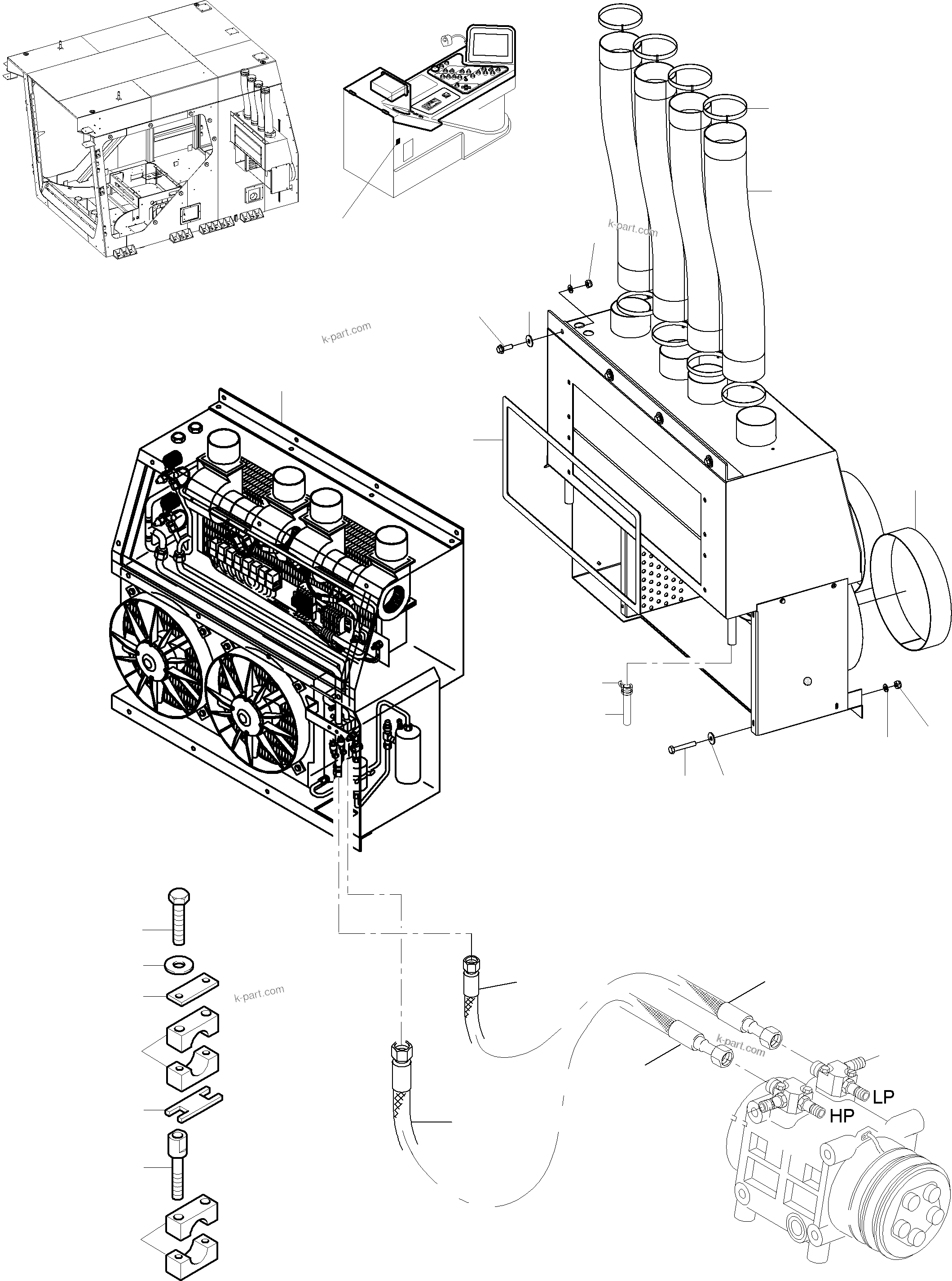 Komatsu parts book diagram for PC4000-6 S/N 58125: AIR CONDITION ARR.