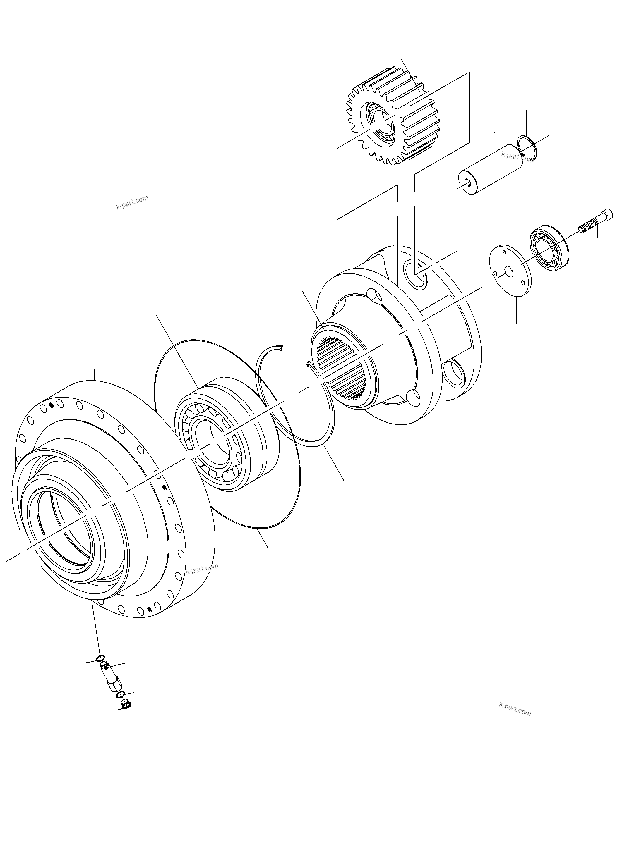 Komatsu parts book diagram for PC4000-6 S/N 58125: SLEW GEAR