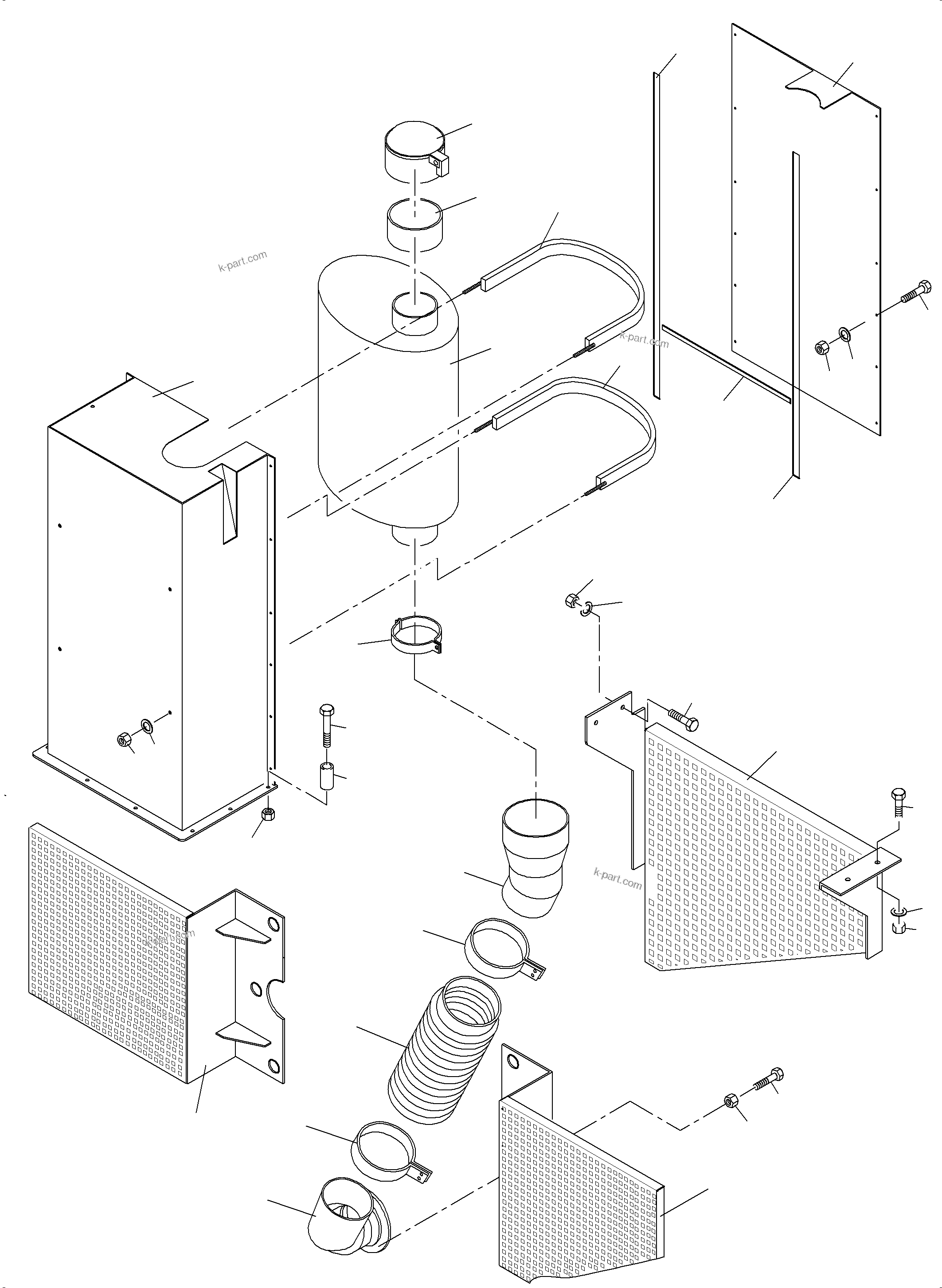 Komatsu parts book diagram for PC4000-6 S/N 58125: EXHAUST SYSTEM
