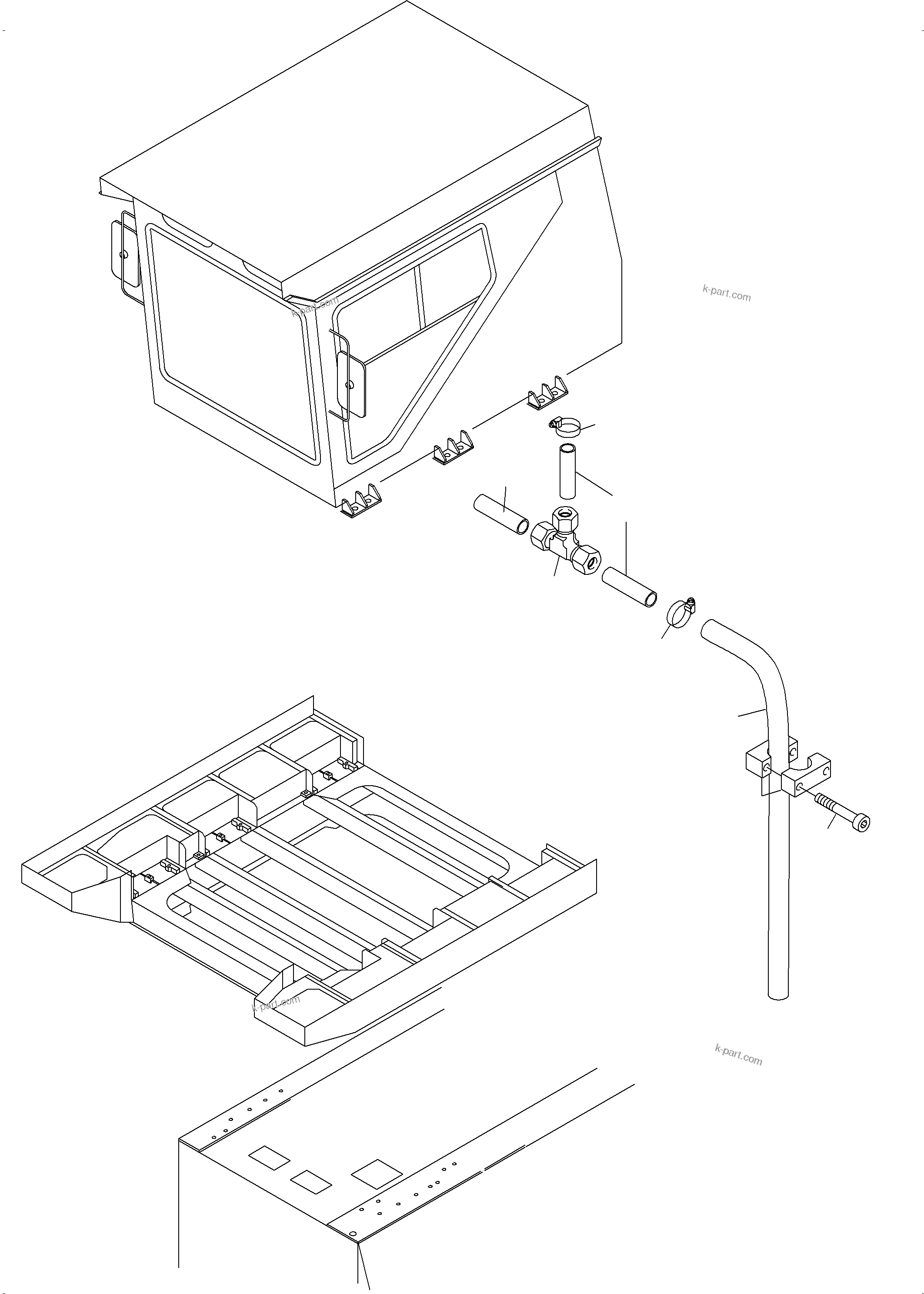 Komatsu parts book diagram for PC4000-6 S/N 58125: OPERATORґS CAB ARR.