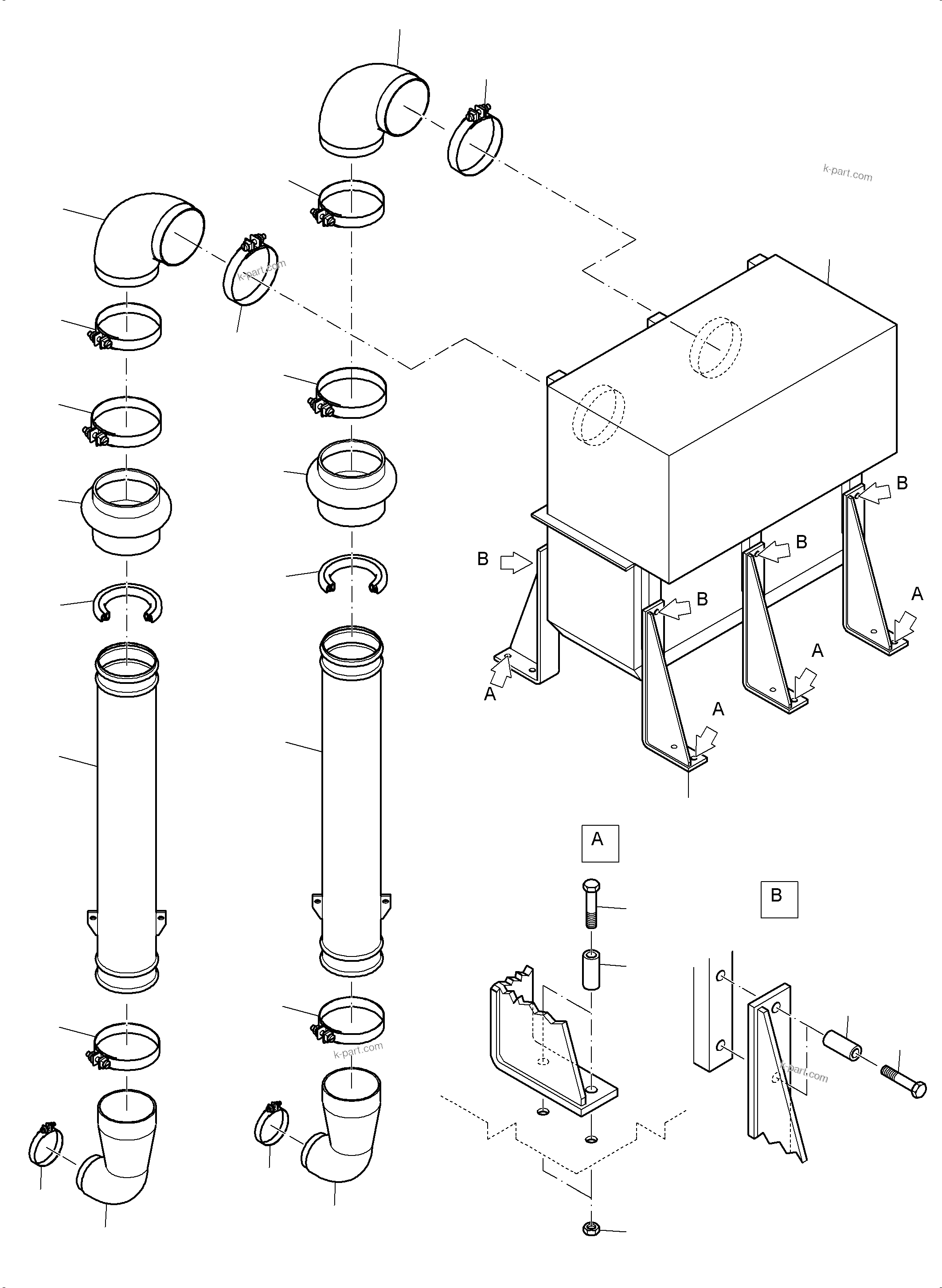 Komatsu parts book diagram for PC4000-6 S/N 58125: MOTOR AIR INTAKE
