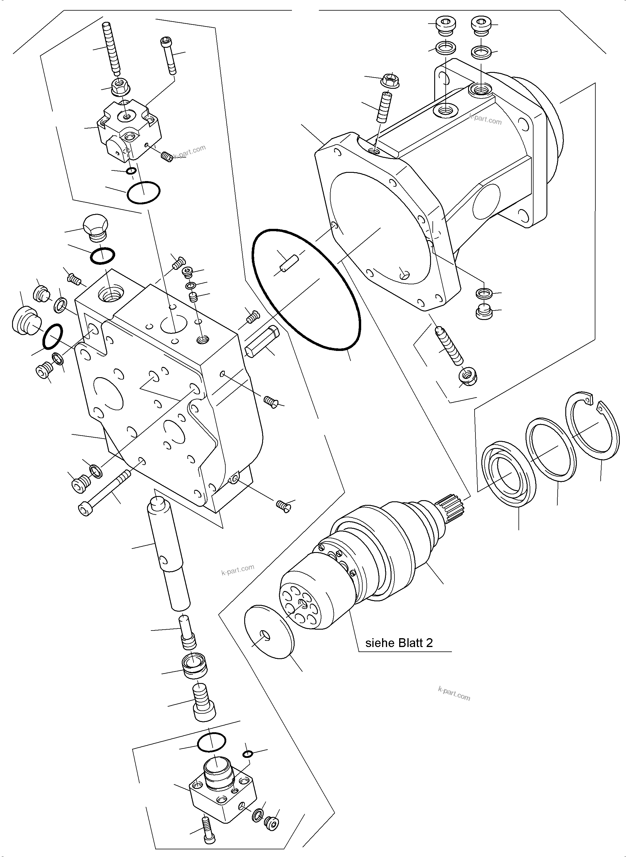 Komatsu parts book diagram for PC4000-6 S/N 58132: VARIABLE DISPLACEMENT PUMP