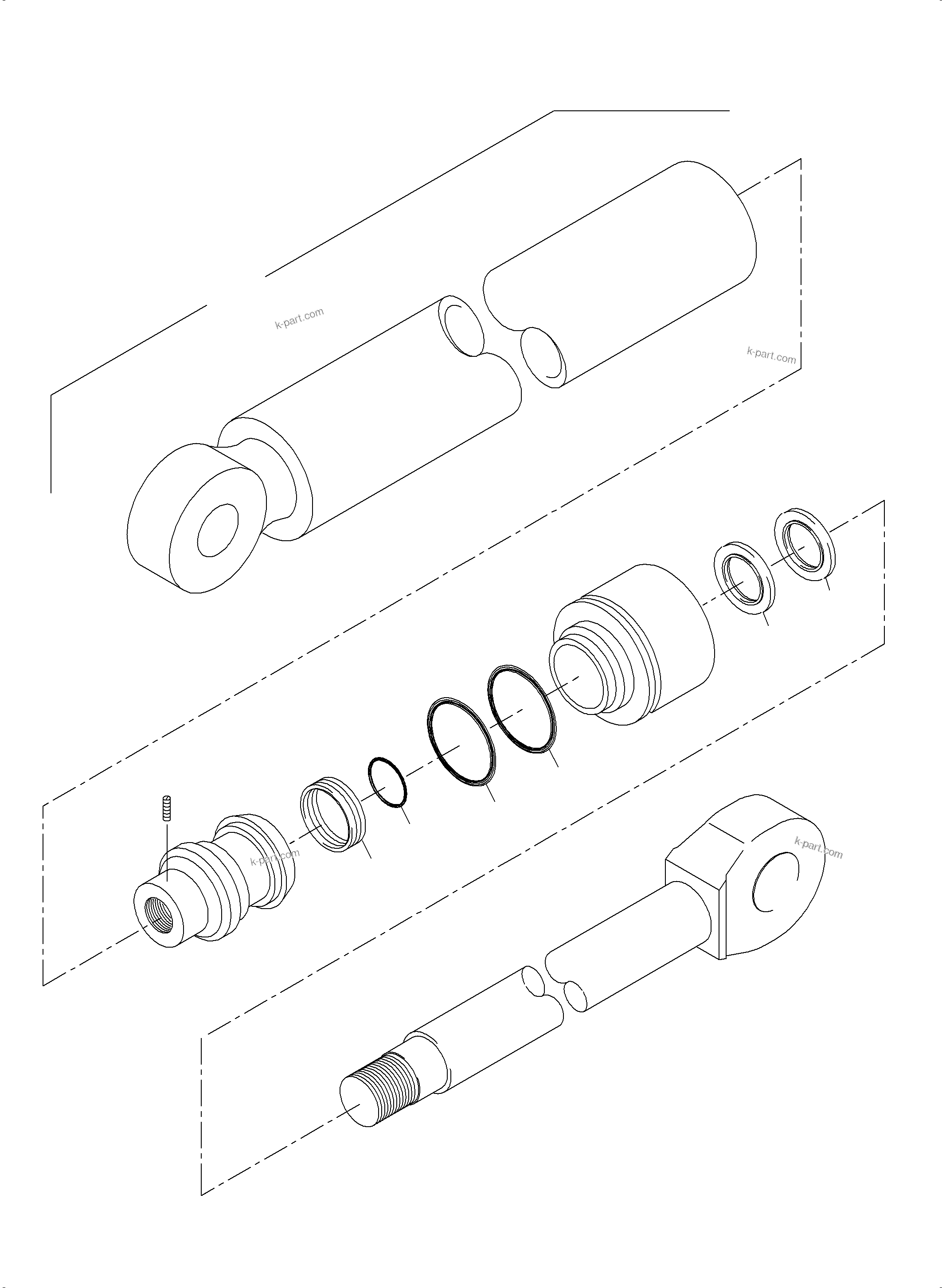 Komatsu parts book diagram for PC4000-6 S/N 58132: HYDRAULIC CYLINDER