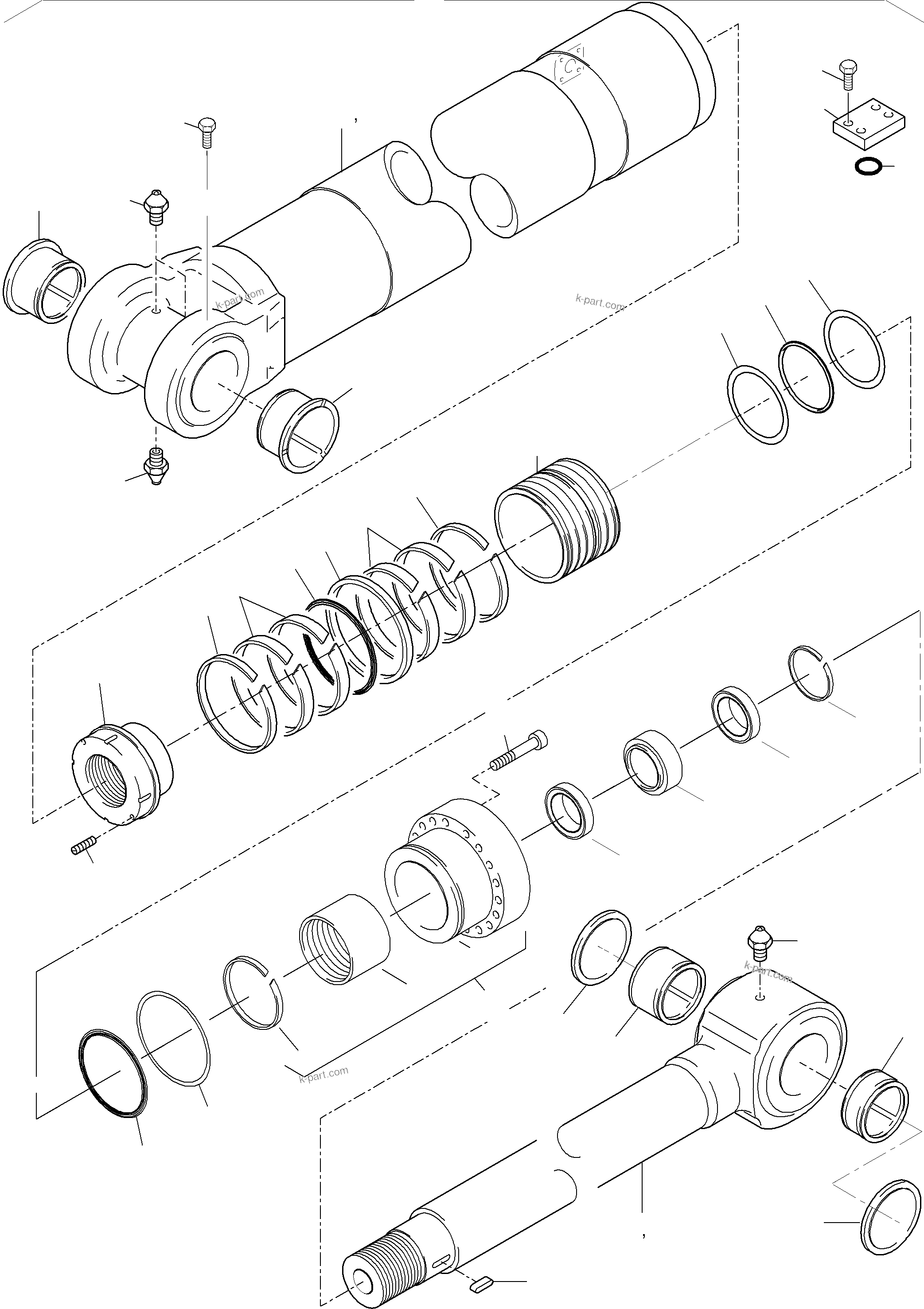 Komatsu parts book diagram for PC4000-6 S/N 58132: BUCKET CYLINDER