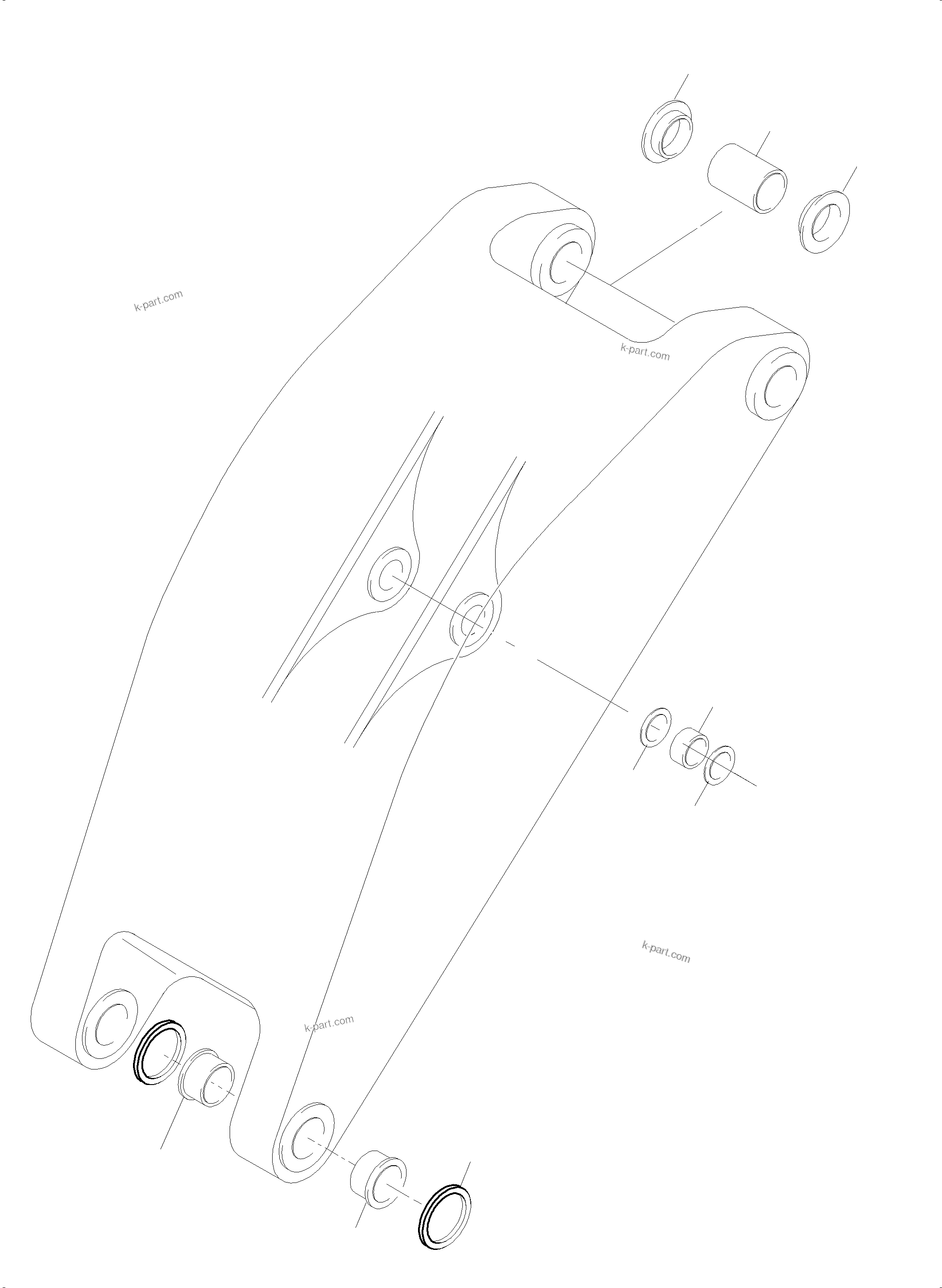 Komatsu parts book diagram for PC4000-6 S/N 58132: BULLCLAM BUCKET STICK 4,9 M