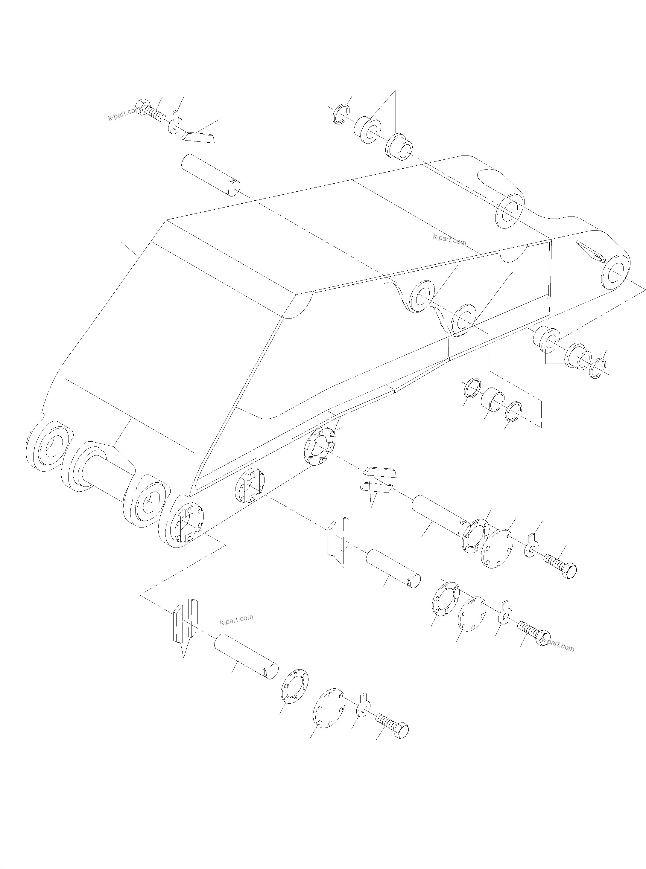 Komatsu parts book diagram for PC4000-6 S/N 58132: BULLCLAM BUCKET BOOM 7,15 M
