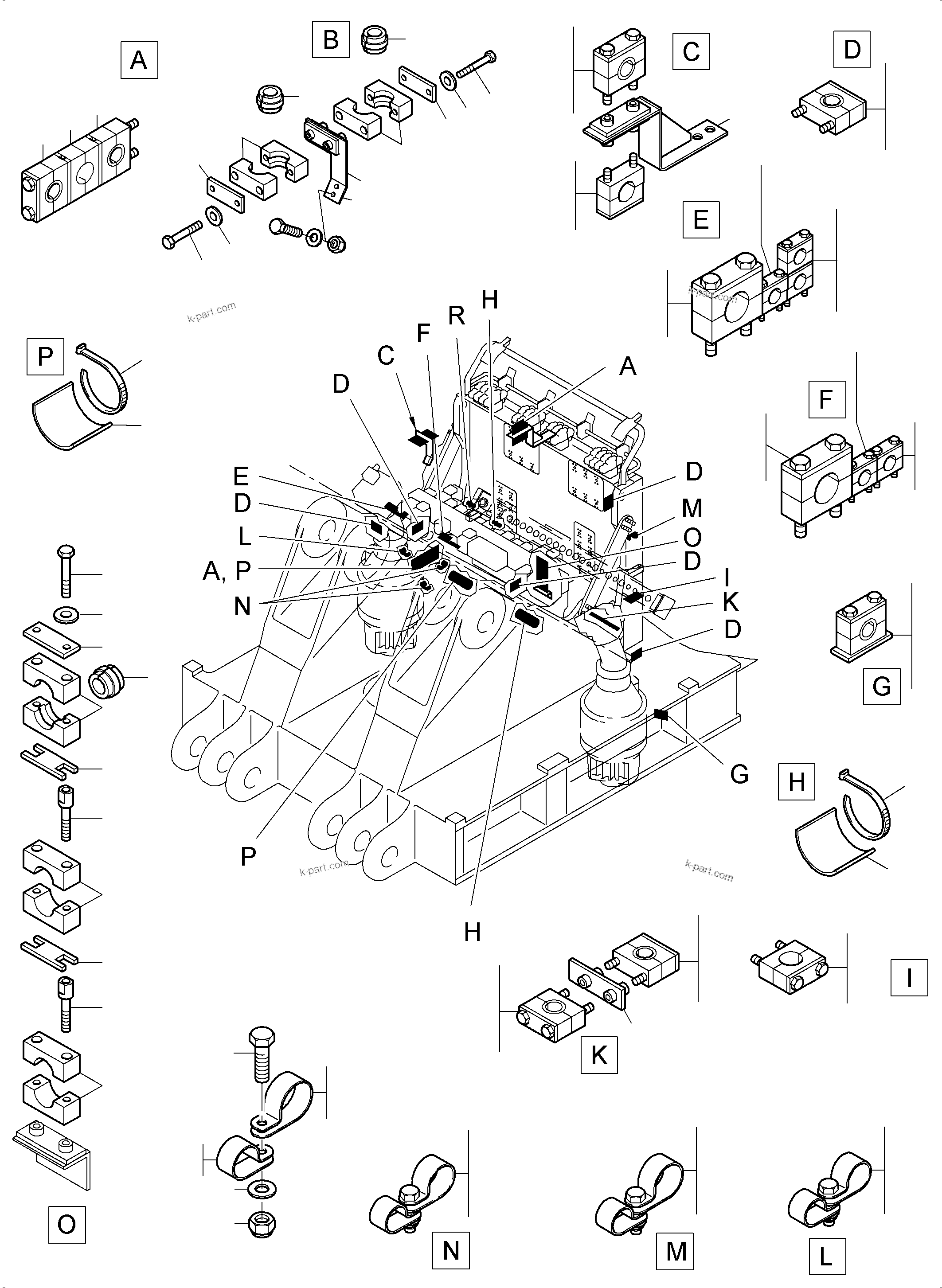 Komatsu parts book diagram for PC4000-6 S/N 58132: MOUNTING PARTS SUPERSTRUCTURE