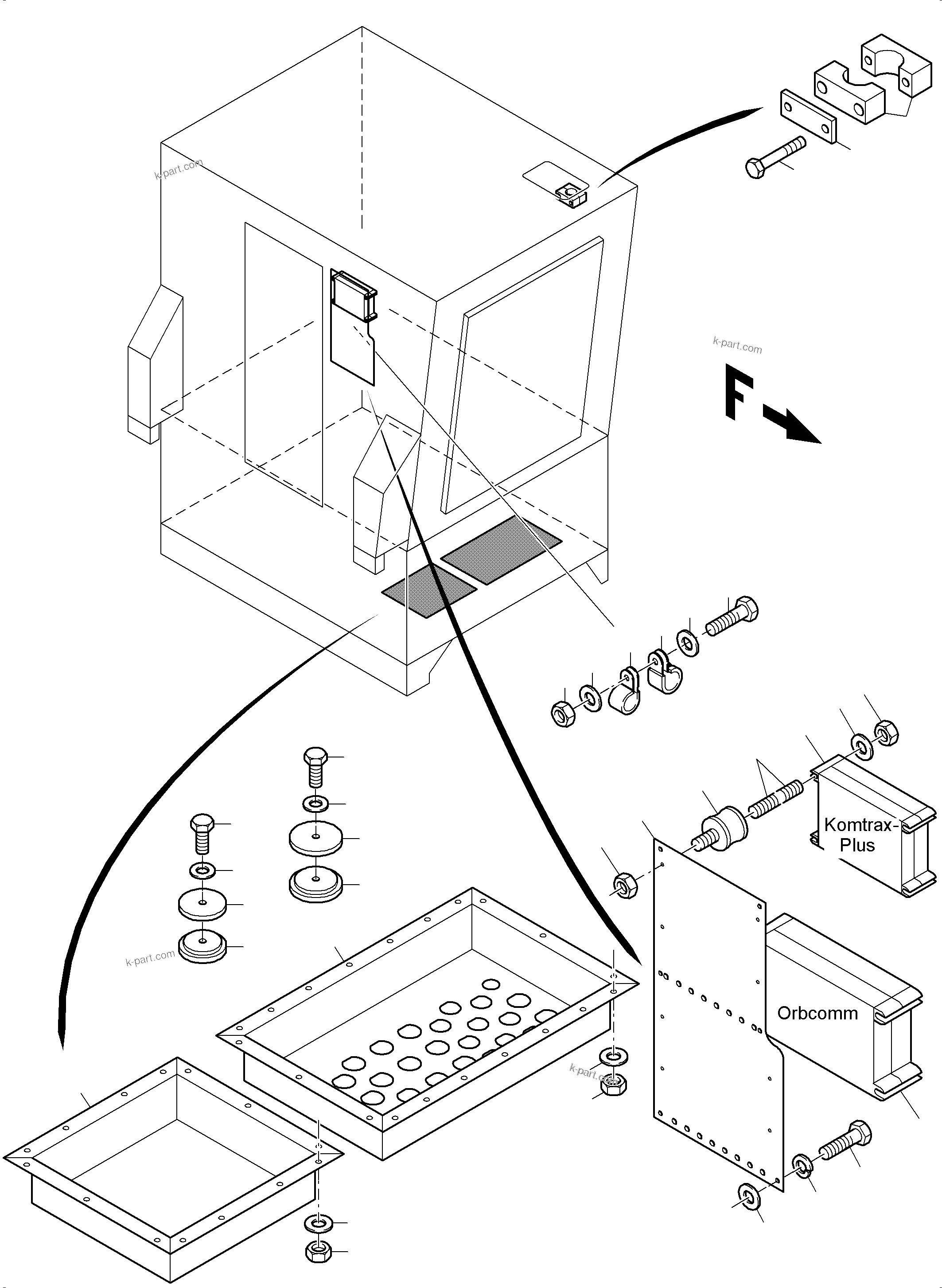 Komatsu parts book diagram for PC4000-6 S/N 58132: ELECTRIC - CAB SUPPORT