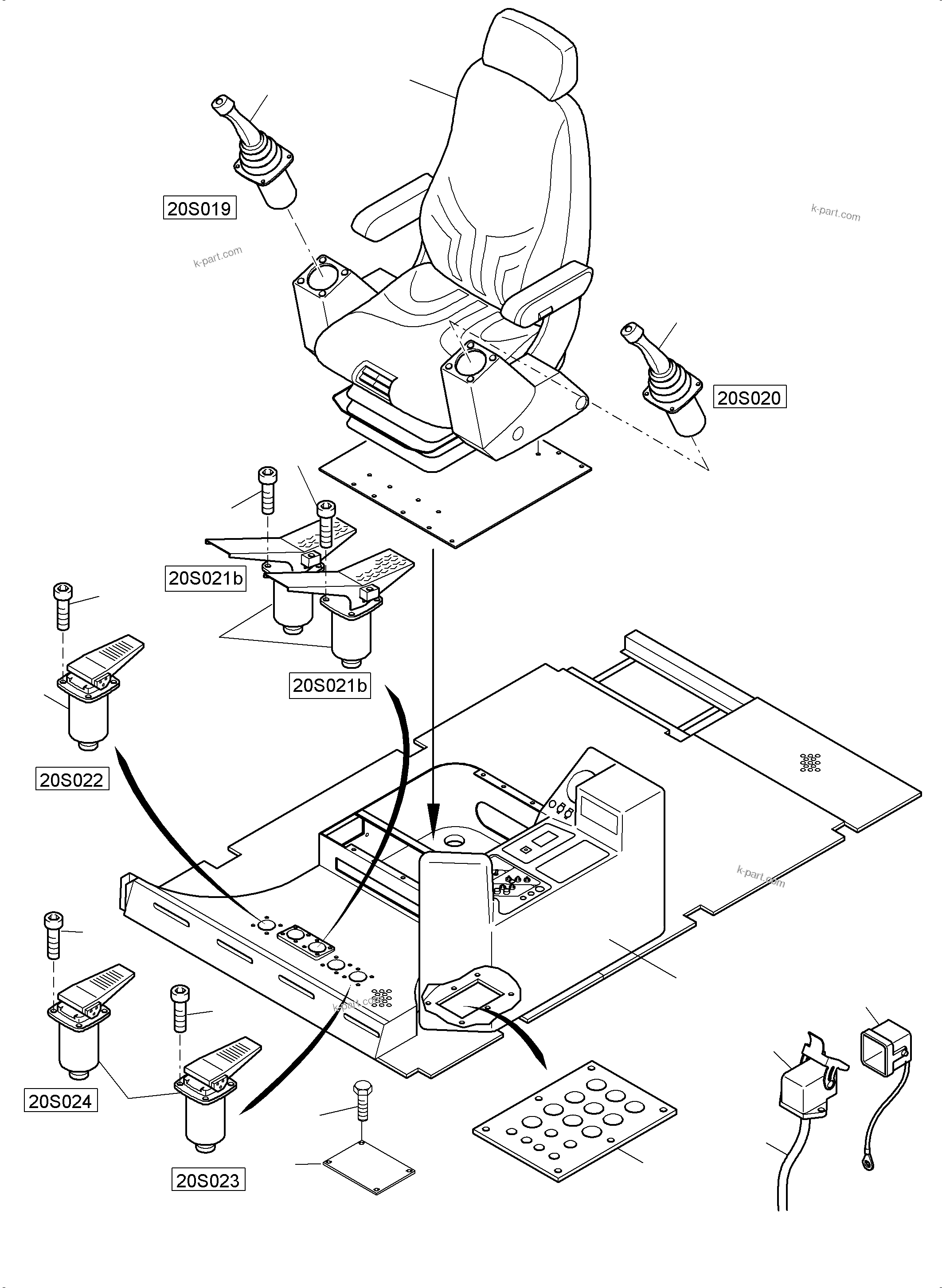 Komatsu parts book diagram for PC4000-6 S/N 58132: OPERATOR'S STAND
