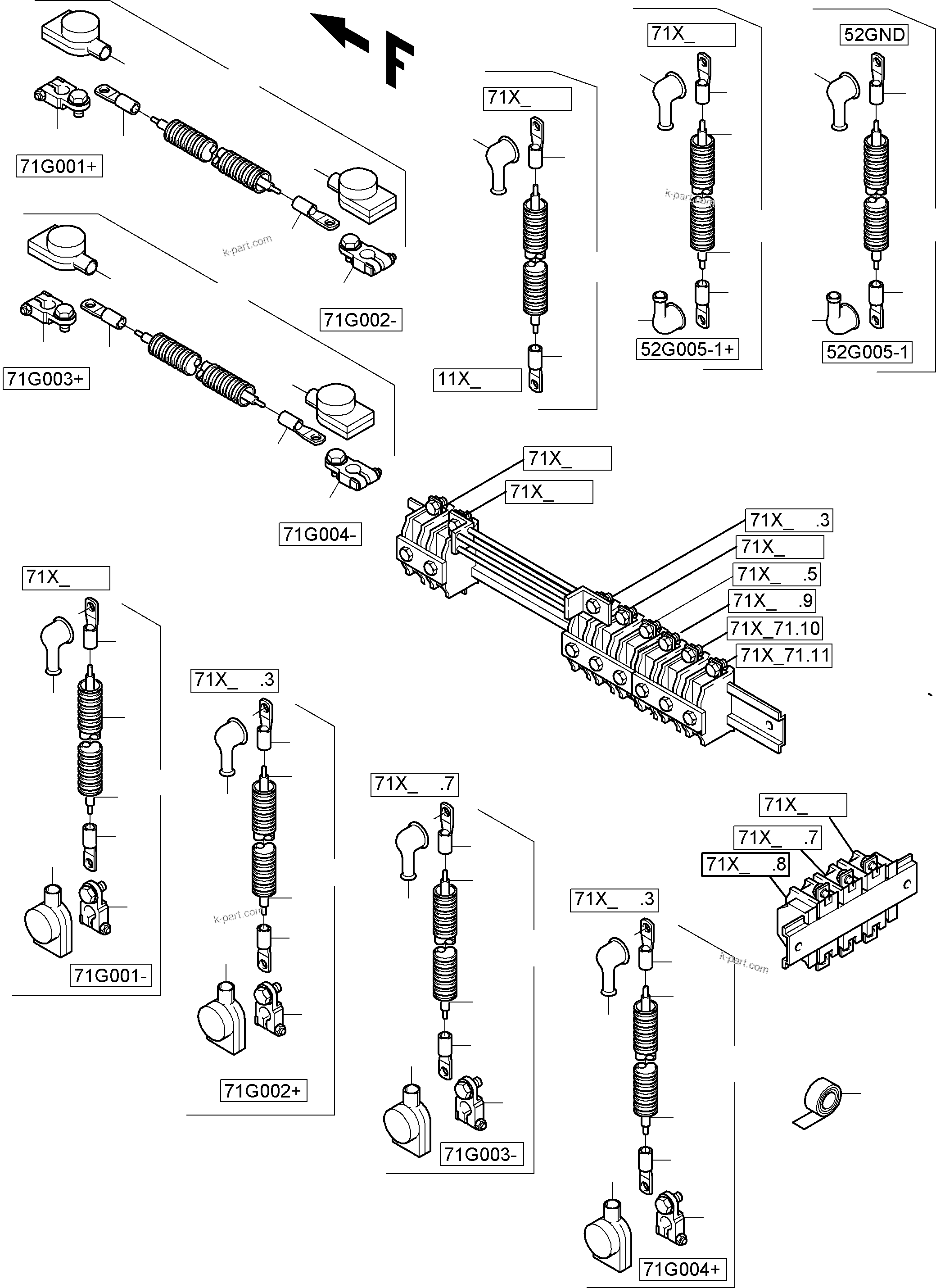 Komatsu parts book diagram for PC4000-6 S/N 58132: BATTERIES WITH CABLES