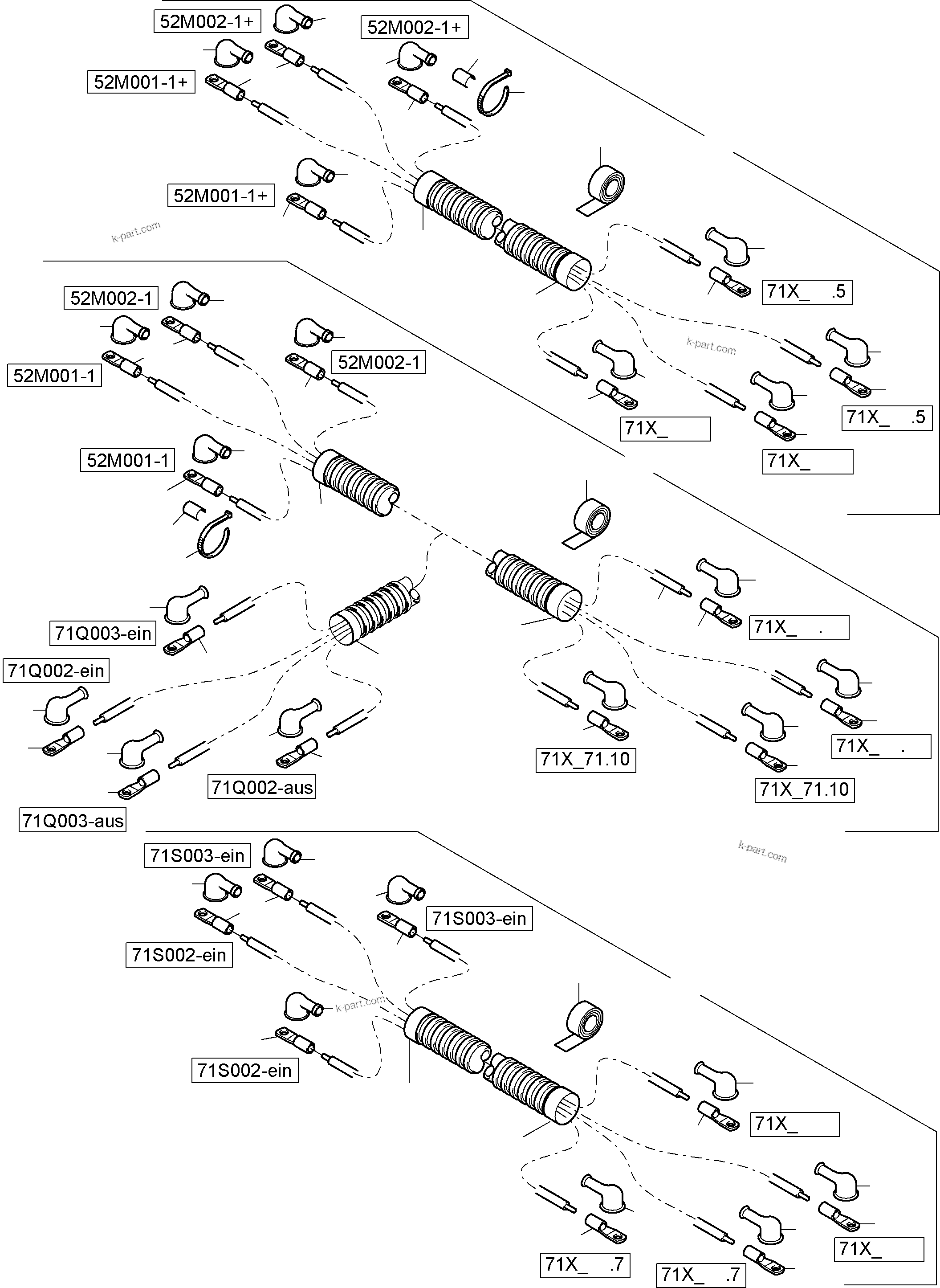 Komatsu parts book diagram for PC4000-6 S/N 58132: BATTERIES WITH CABLES