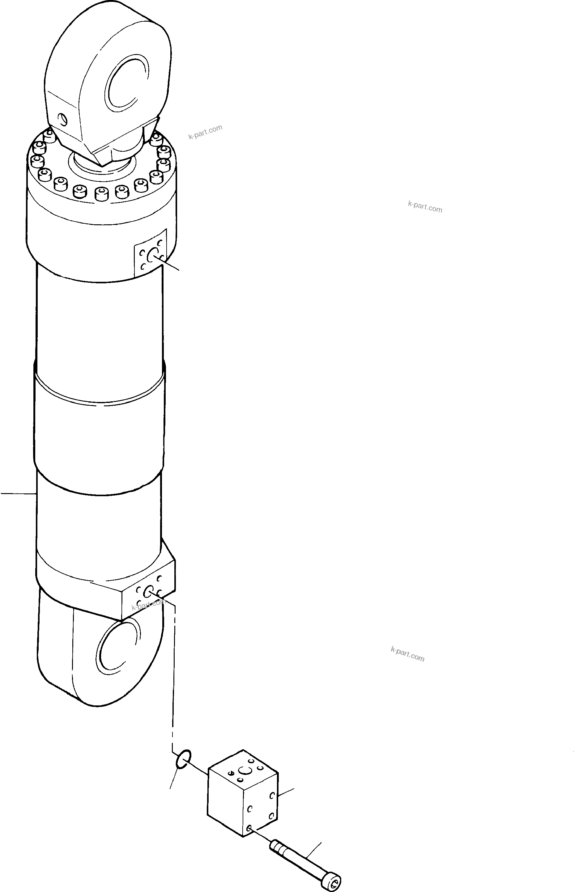 Komatsu parts book diagram for PC4000-6 S/N 58132: CONNECTOR CLAM CYLINDER, R.H. AND L.H.