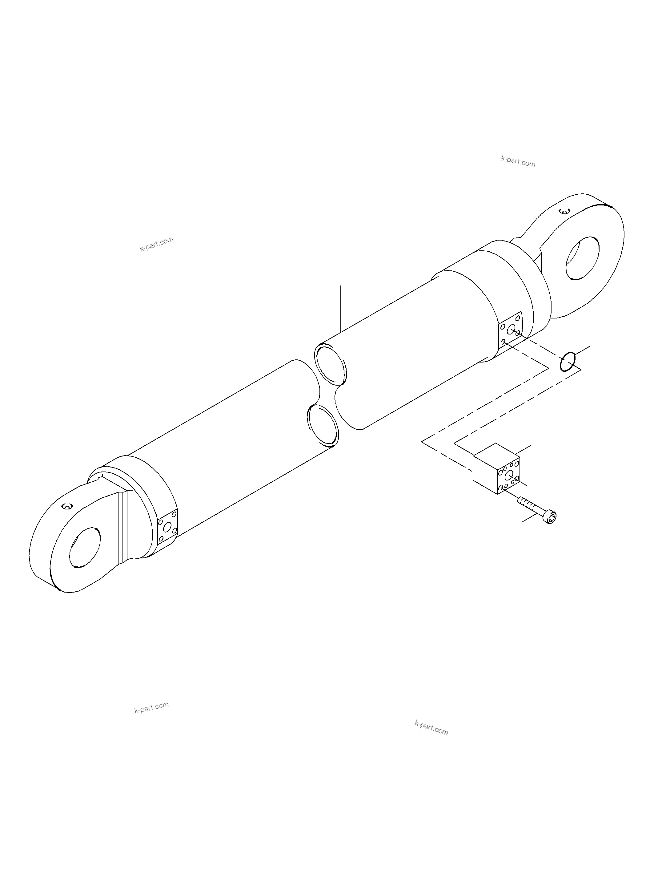 Komatsu parts book diagram for PC4000-6 S/N 58132: CONNECTOR BOOM CYLINDER