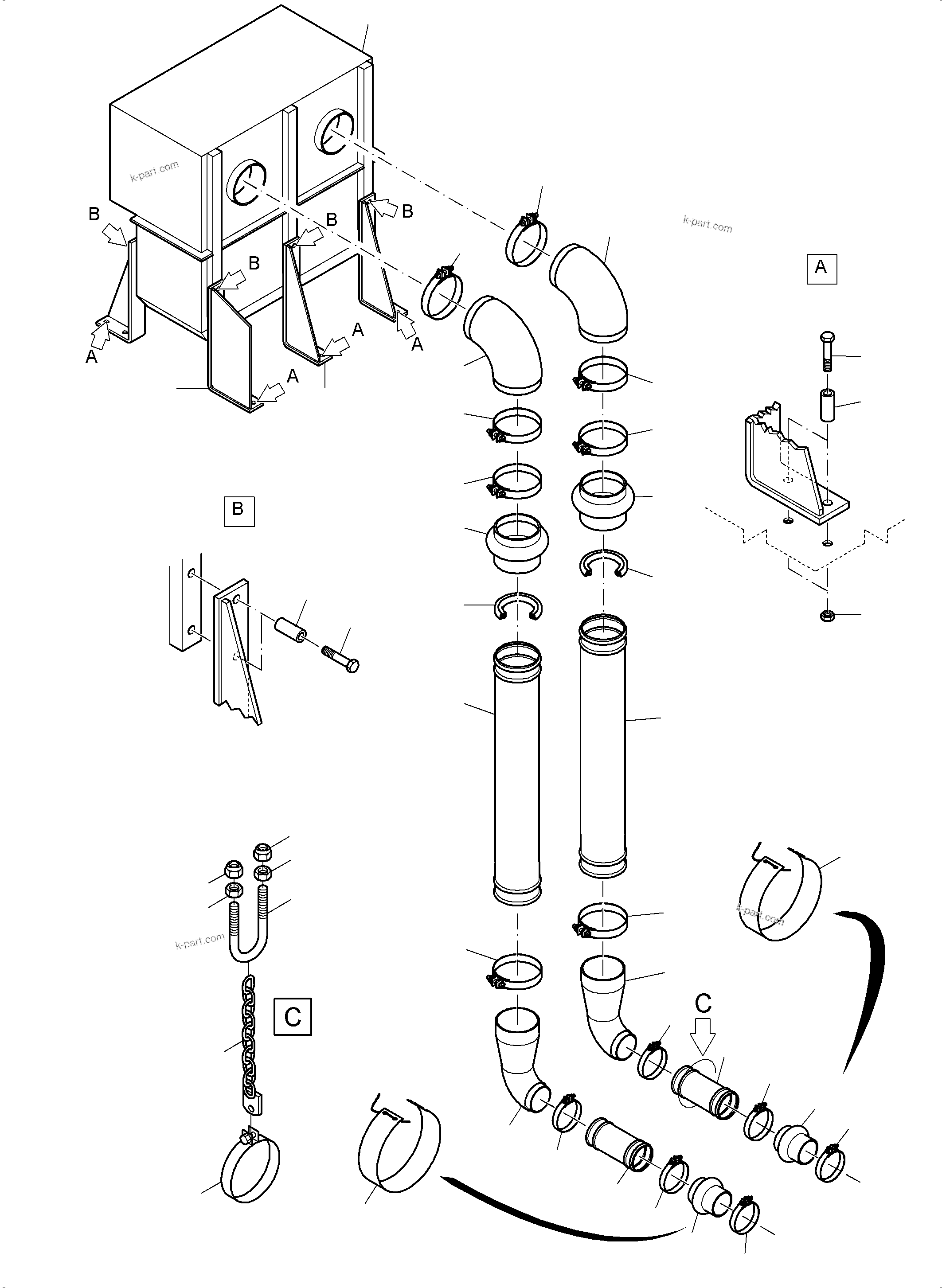 Komatsu parts book diagram for PC4000-6 S/N 58132: MOTOR AIR INTAKE