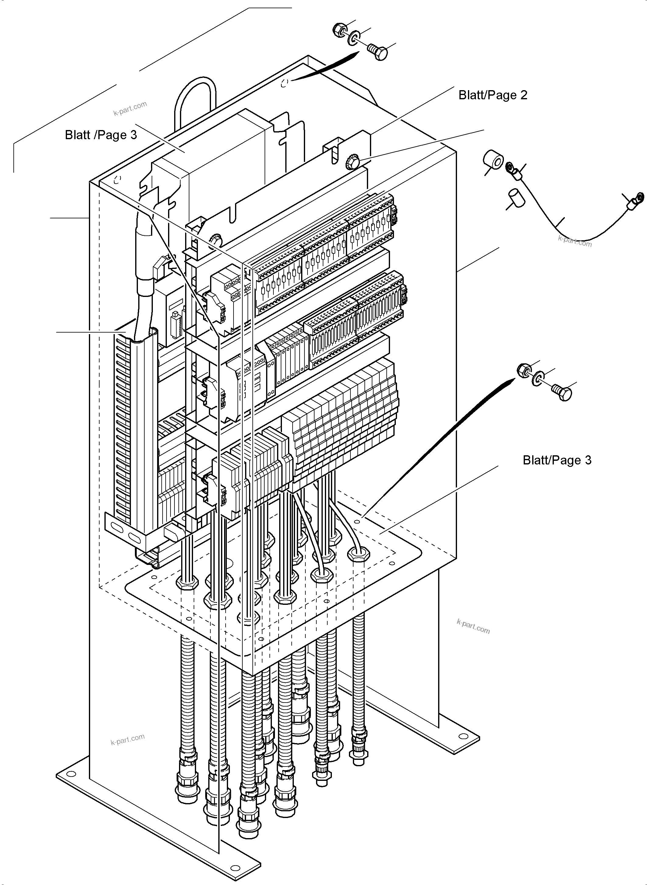 Komatsu parts book diagram for PC4000-6 S/N 58132: SWITCH CABINET ORT 51