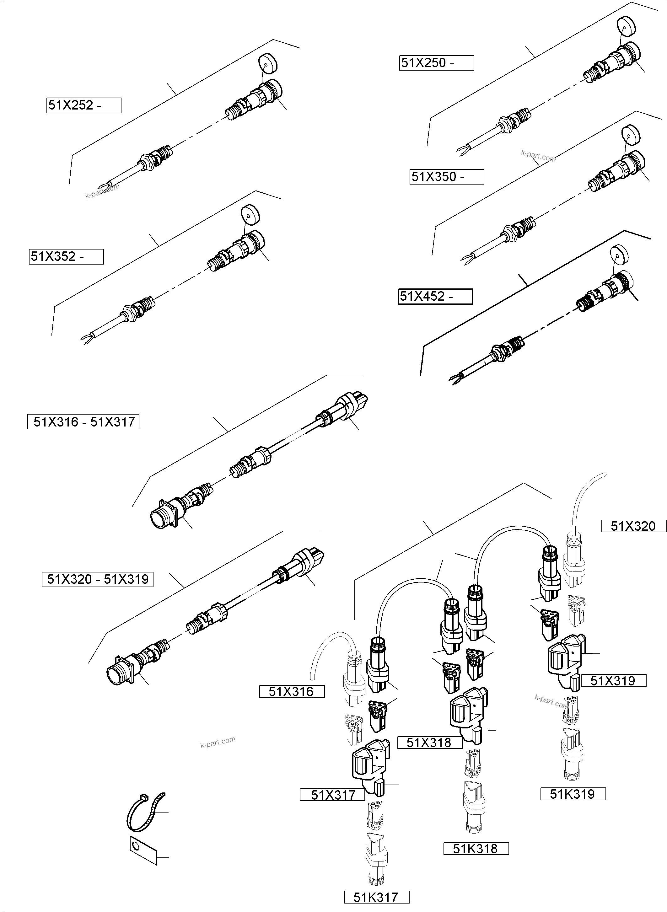 Komatsu parts book diagram for PC4000-6 S/N 58132: SWITCH CABINET ORT 51
