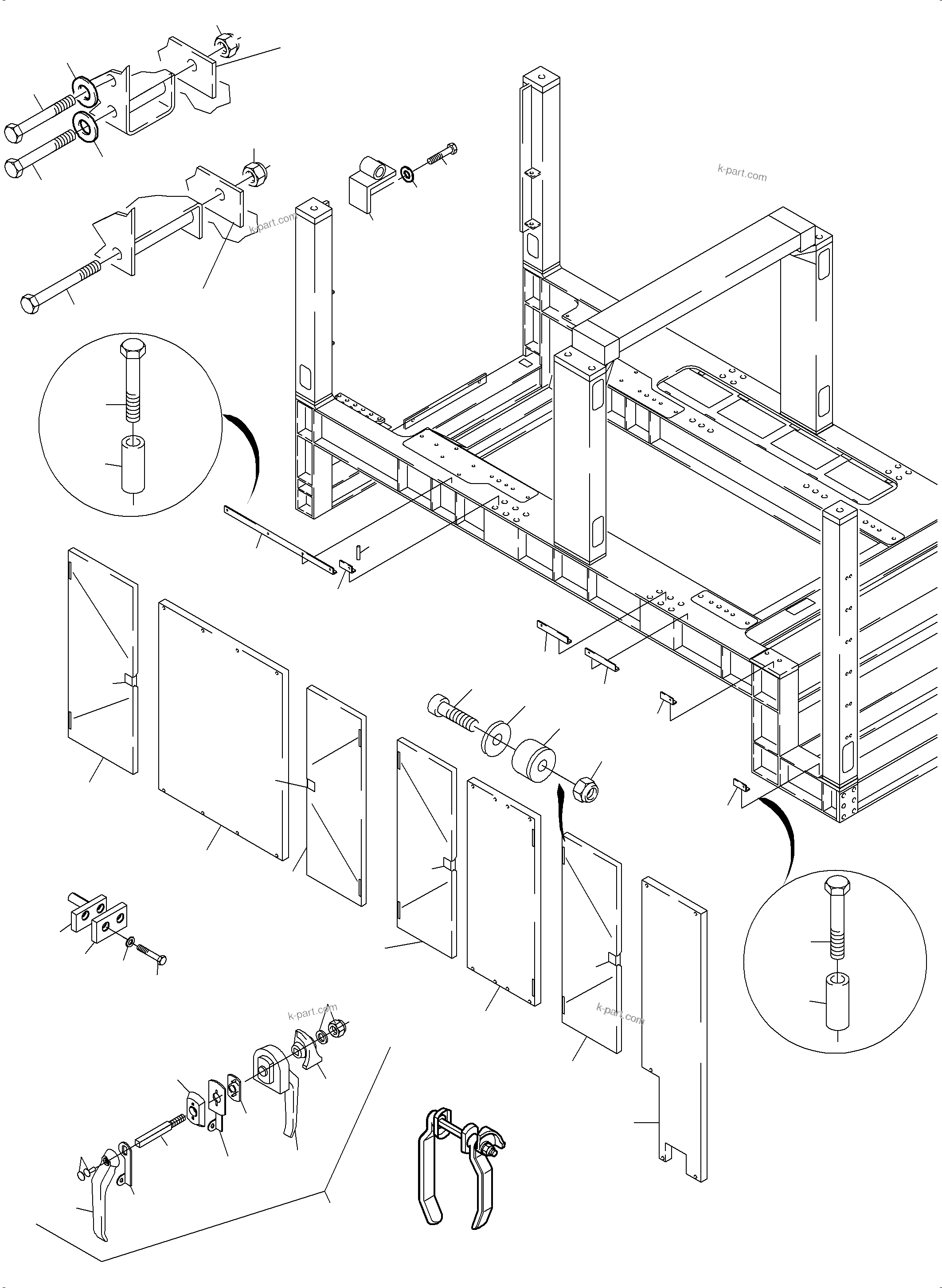 Komatsu parts book diagram for PC4000-6 S/N 58132: COVERING, ENGINE HOUSING