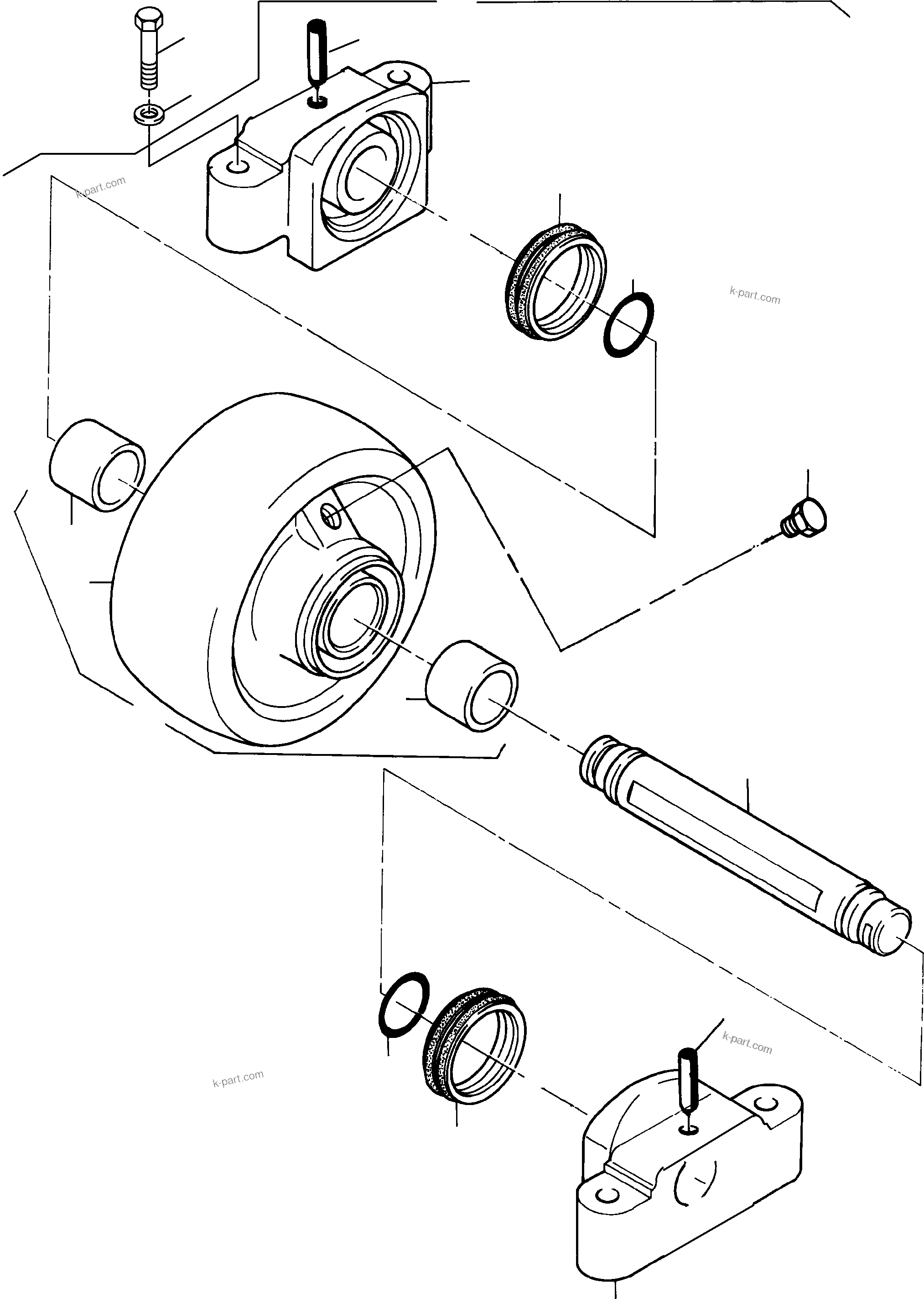 Komatsu parts book diagram for PC4000-6 S/N 58132: TOP ROLLER